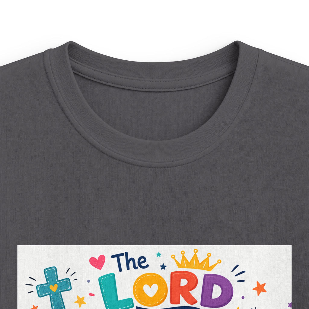 Kids Tee — "The LORD is My Strength and Shield" Christian Bible Verse Shirt