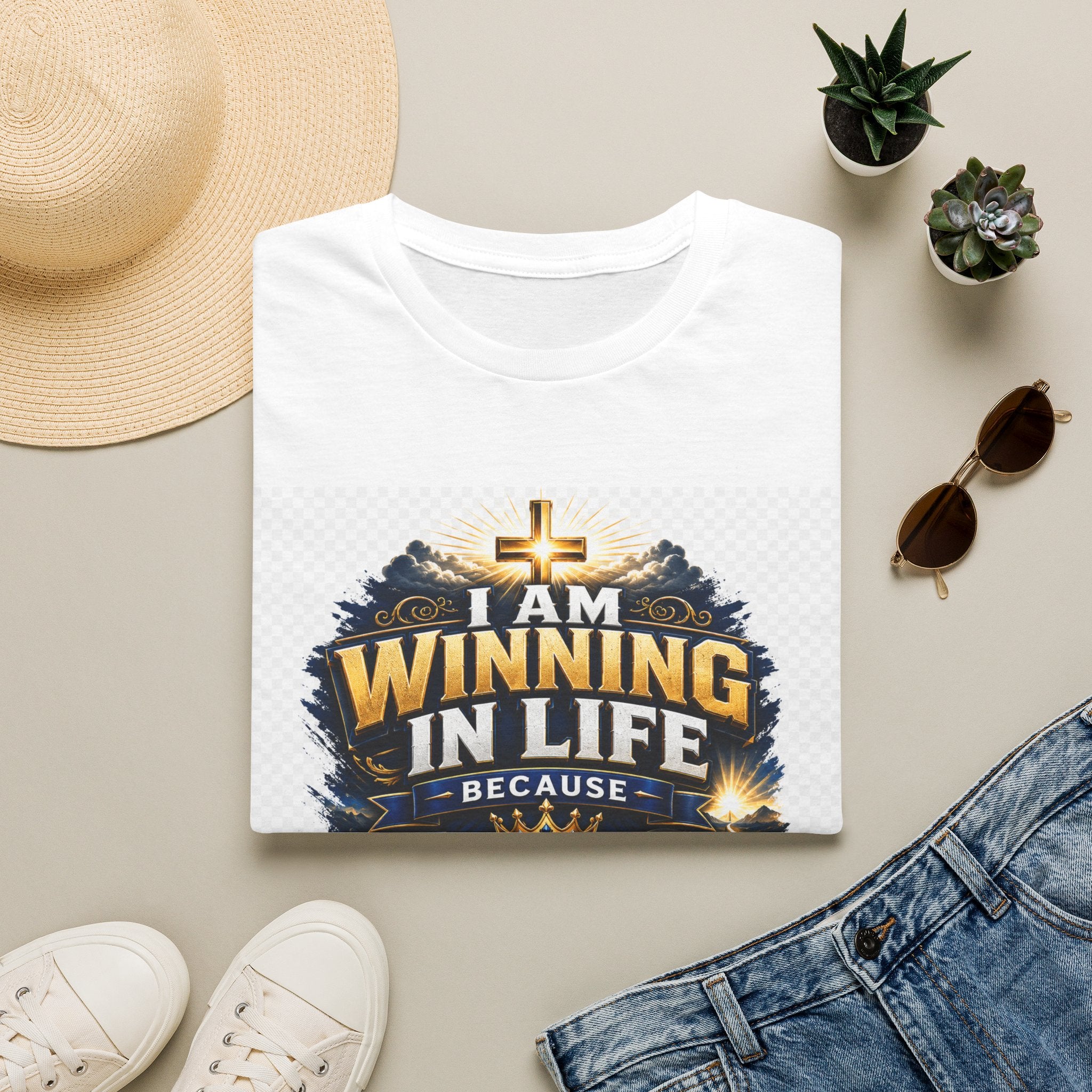 I Am Winning In Life Christian T-Shirt — "Jesus Is My Direction" Inspirational Faith Tee