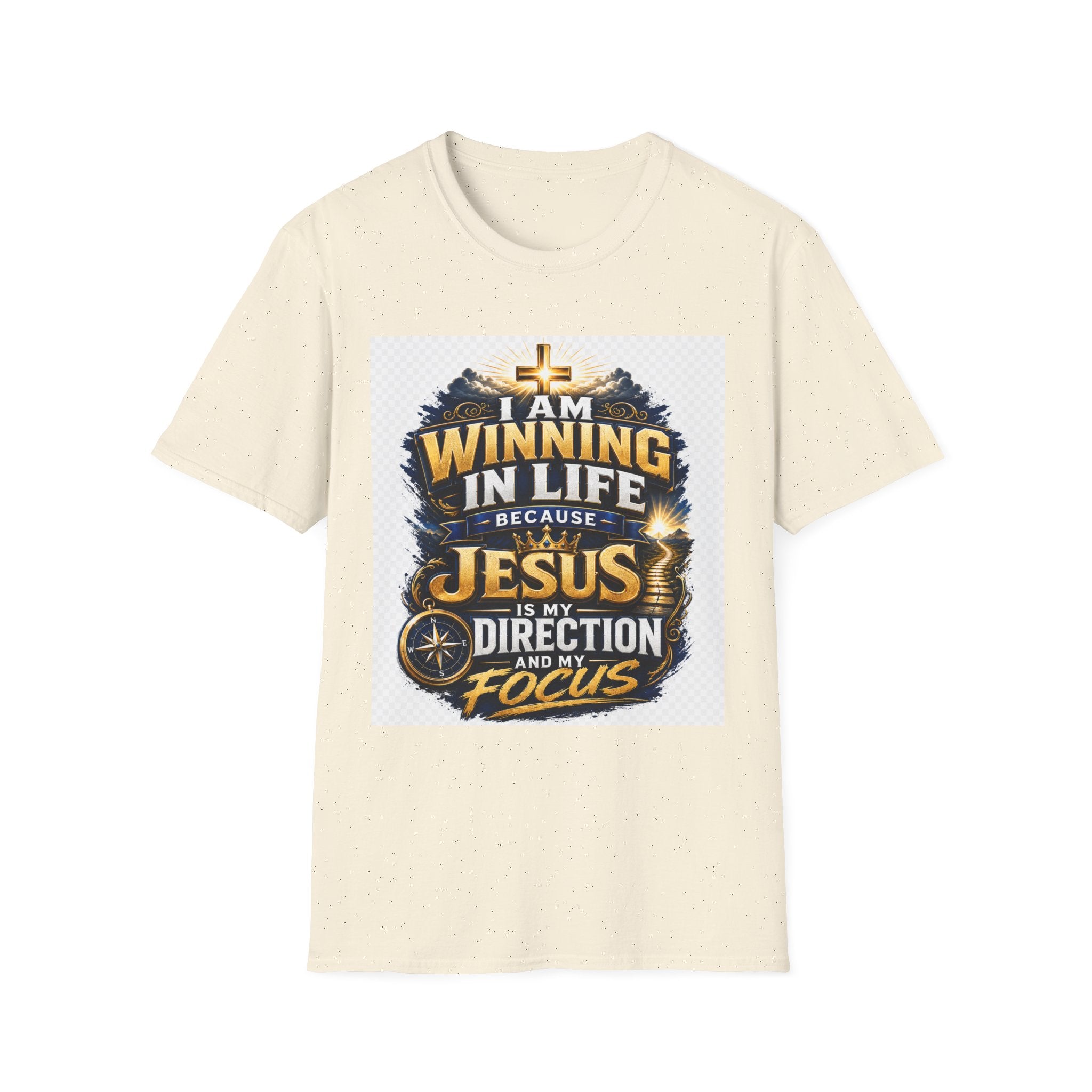 I Am Winning In Life Christian T-Shirt — "Jesus Is My Direction" Inspirational Faith Tee
