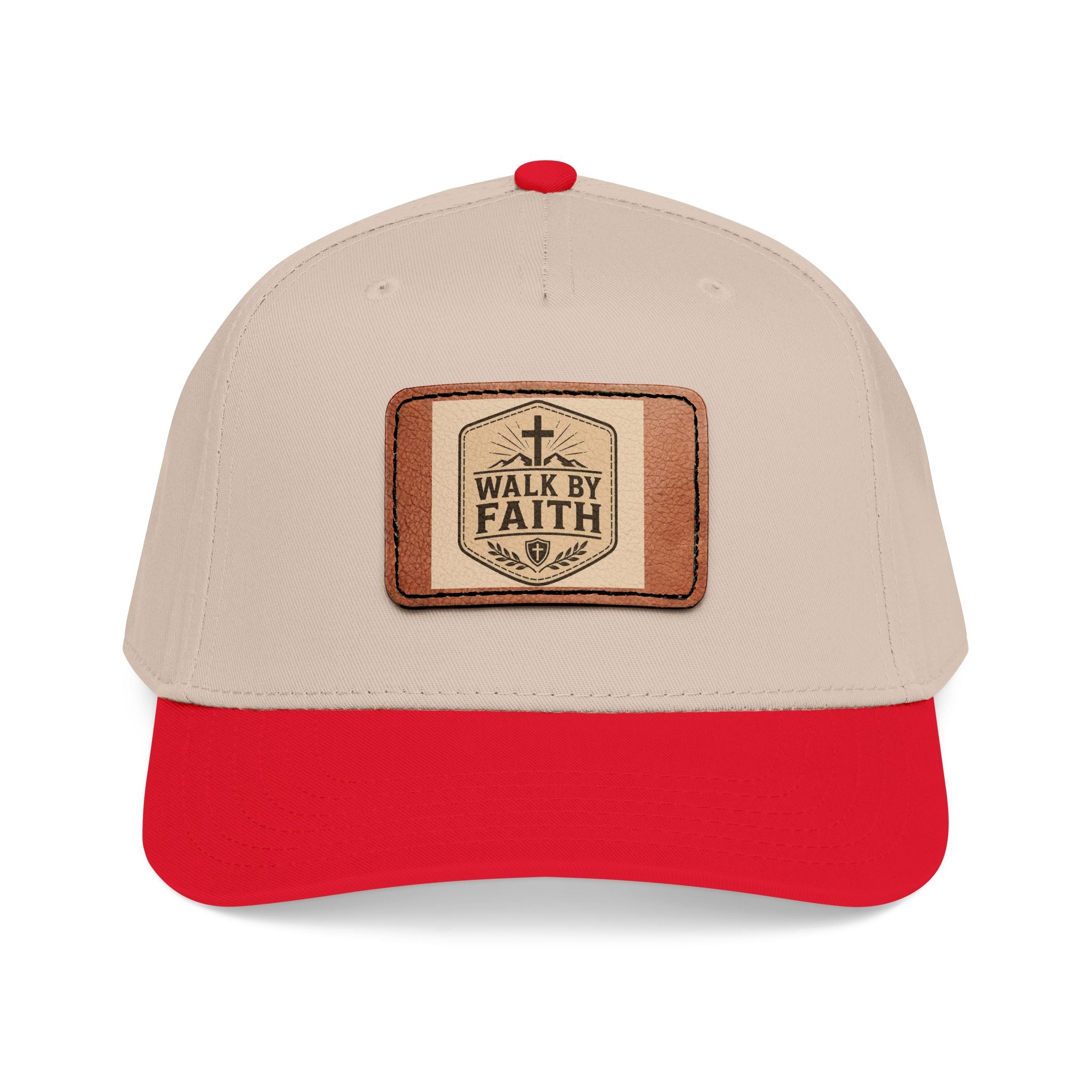 Mid Profile Baseball Cap with Leather Patch (Rectangle)
