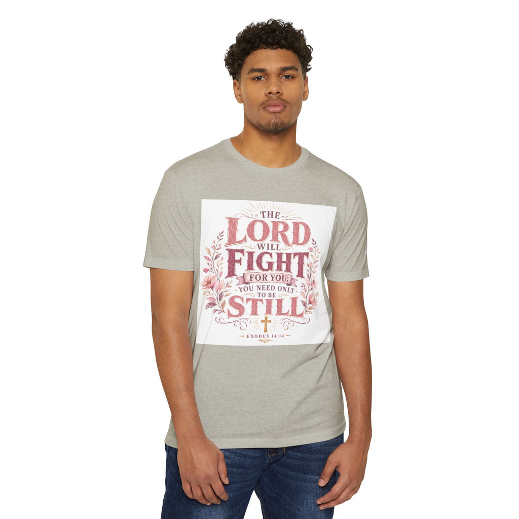 The Lord Will Fight For You T-Shirt — Christian Faith Inspirational Tee (Exodus 14:14)