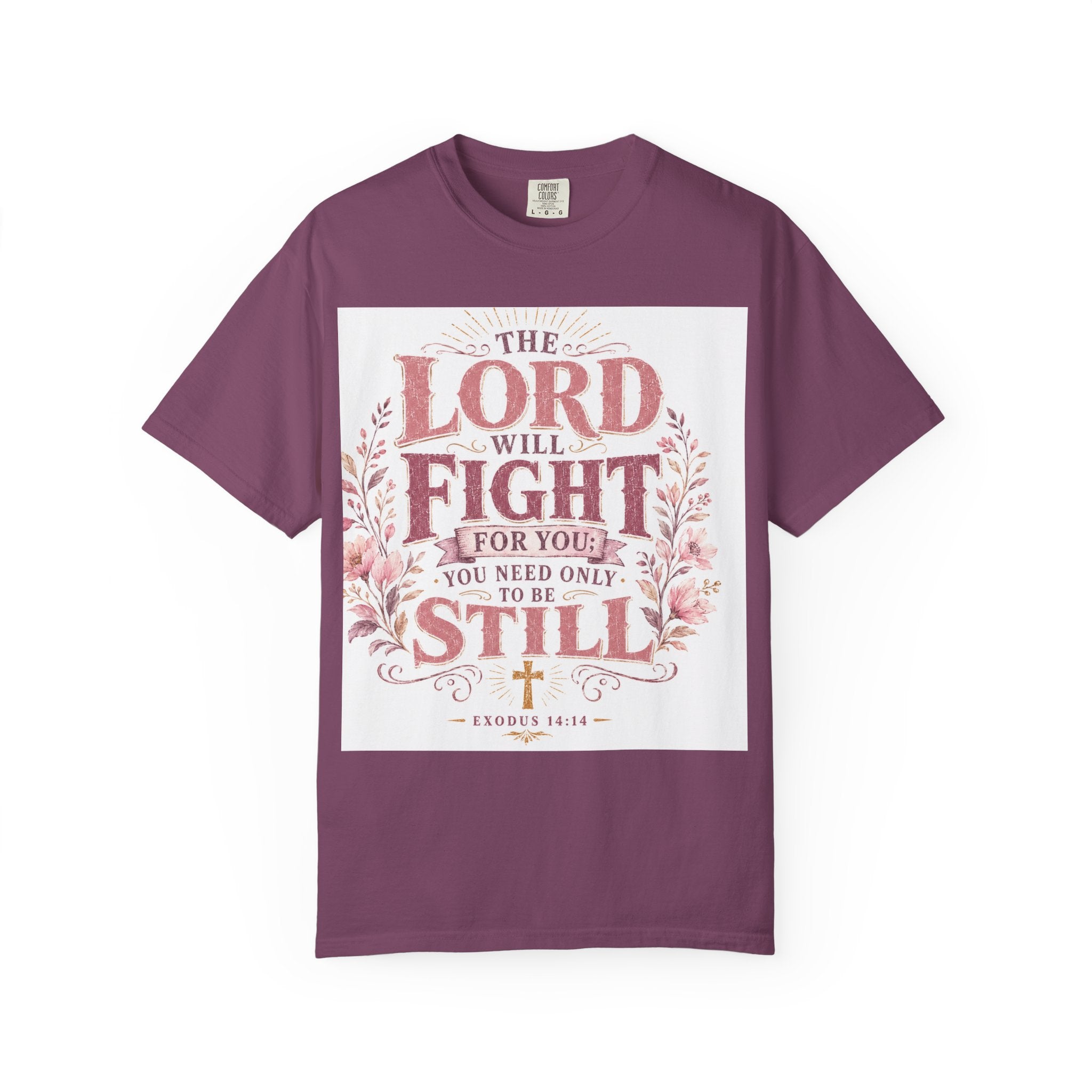 Men's Christian T‑Shirt — "The Lord Will Fight for You; Be Still" Faith Graphic Tee