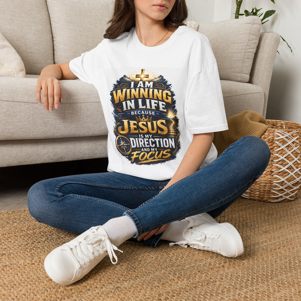I Am Winning In Life Christian T-Shirt — "Jesus Is My Direction" Inspirational Faith Tee