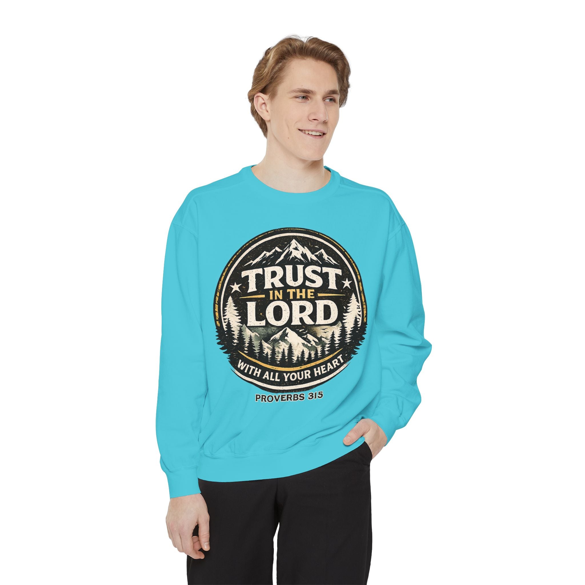 Trust in the Lord Sweatshirt — Proverbs 3:5 Faith Graphic Crewneck