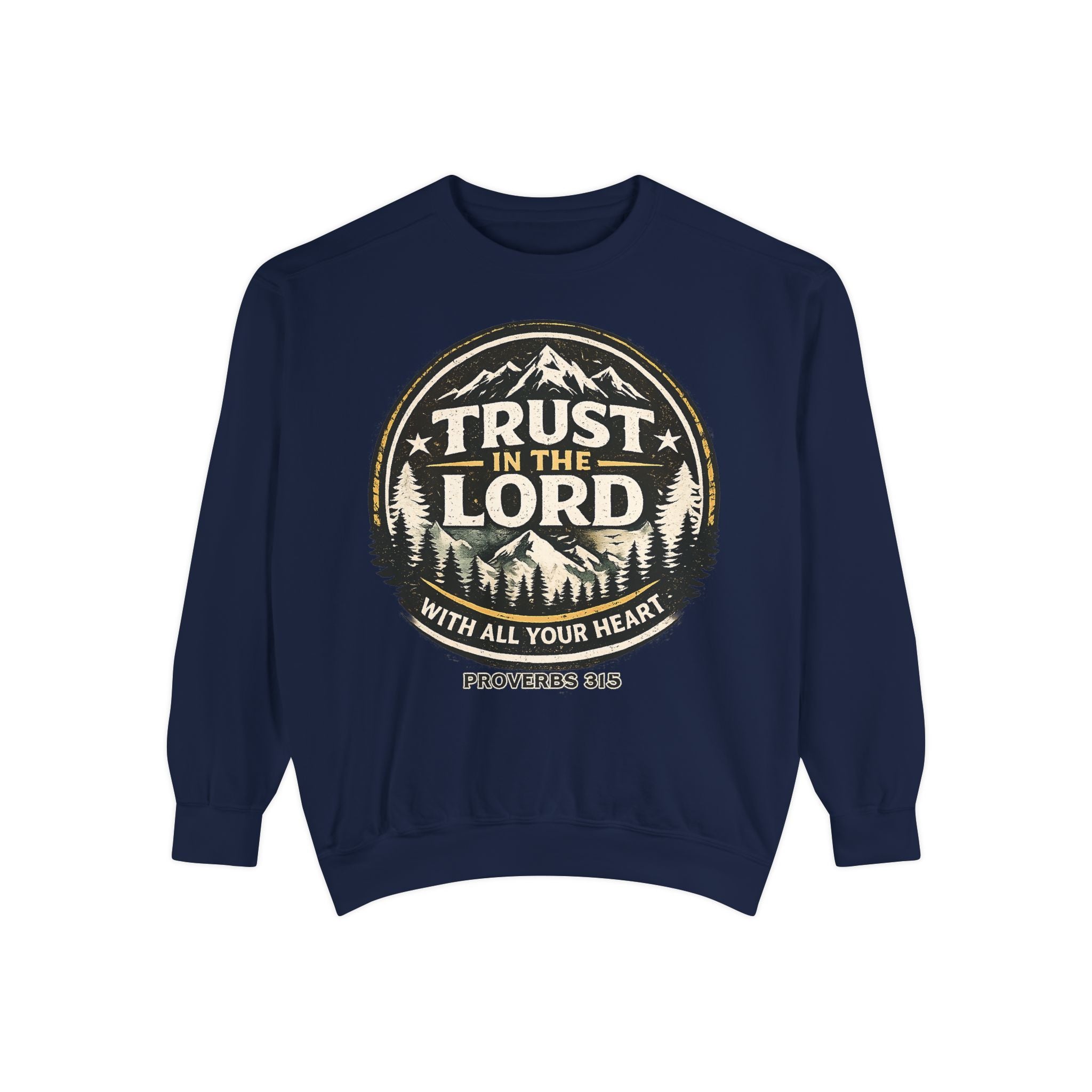 Trust in the Lord Sweatshirt — Proverbs 3:5 Faith Graphic Crewneck