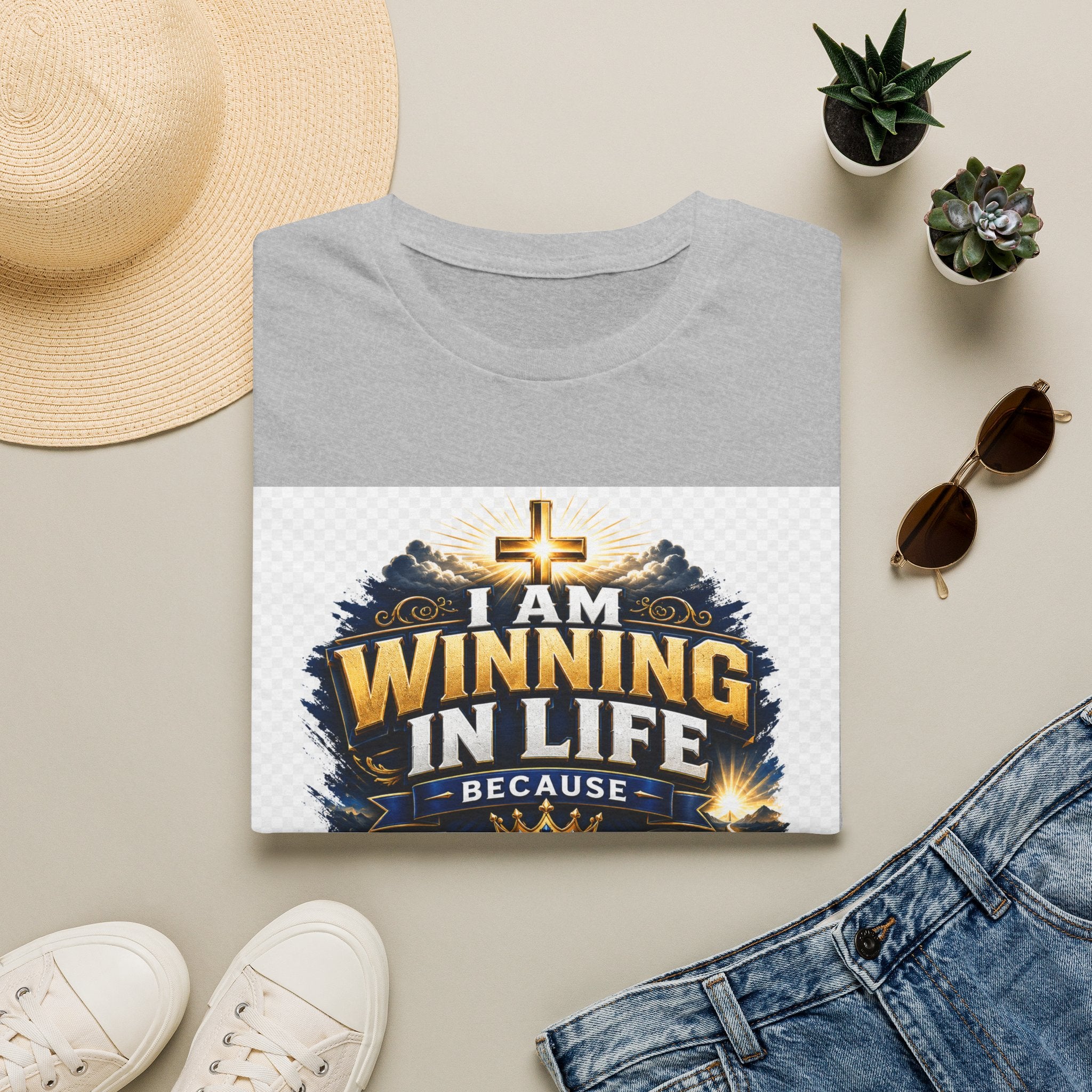 I Am Winning In Life Christian T-Shirt — "Jesus Is My Direction" Inspirational Faith Tee