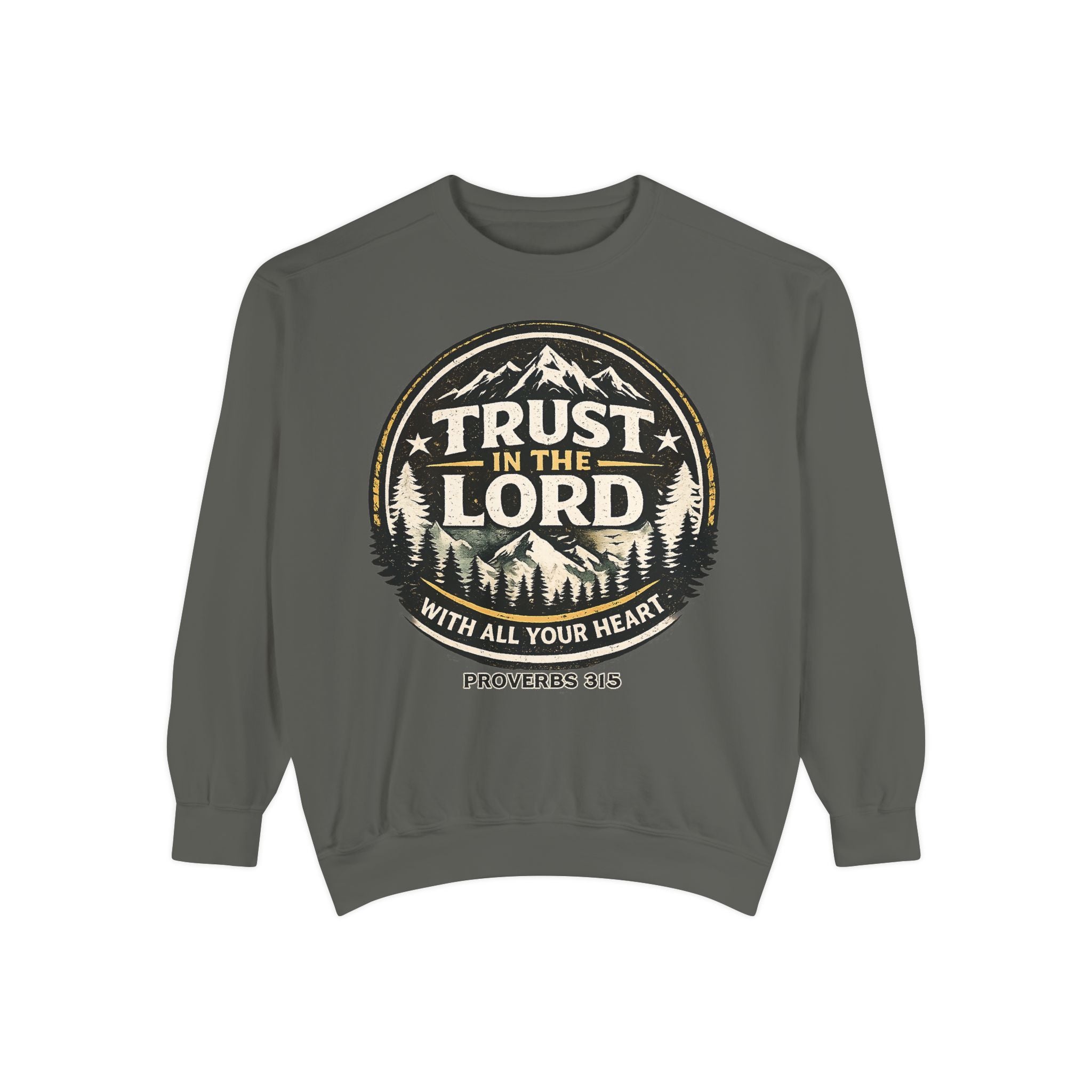 Trust in the Lord Sweatshirt — Proverbs 3:5 Faith Graphic Crewneck