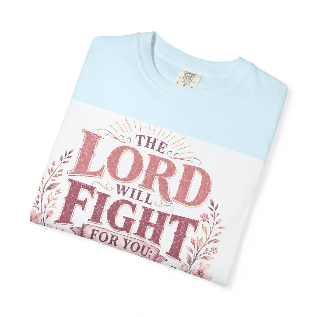 Men's Christian T‑Shirt — "The Lord Will Fight for You; Be Still" Faith Graphic Tee