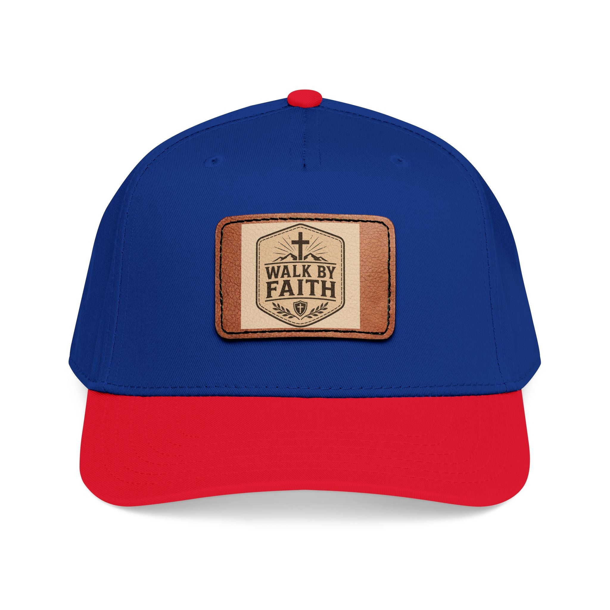 Mid Profile Baseball Cap with Leather Patch (Rectangle)
