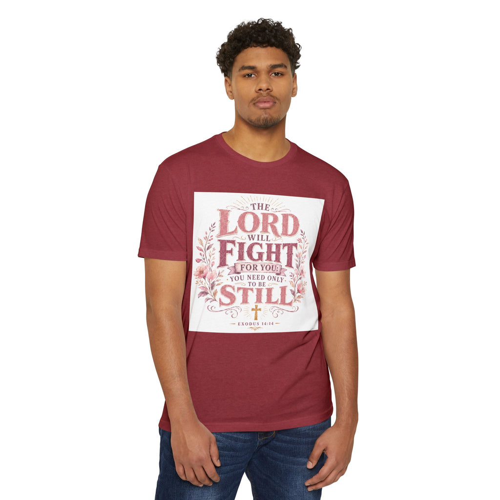The Lord Will Fight For You T-Shirt — Christian Faith Inspirational Tee (Exodus 14:14)