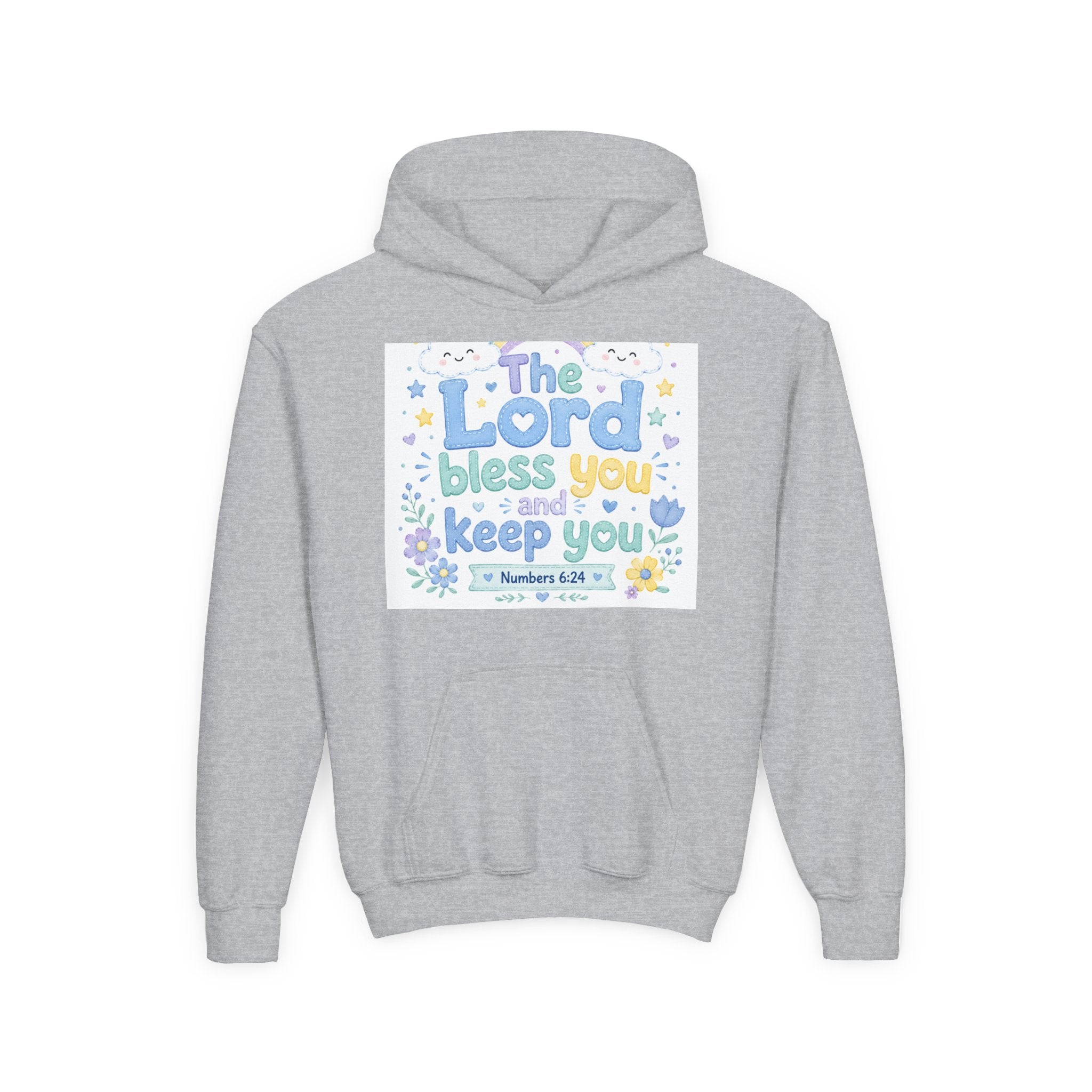 Youth Hoodie — "The Lord Bless You and Keep You" Scripture Sweatshirt (Numbers 6:24)