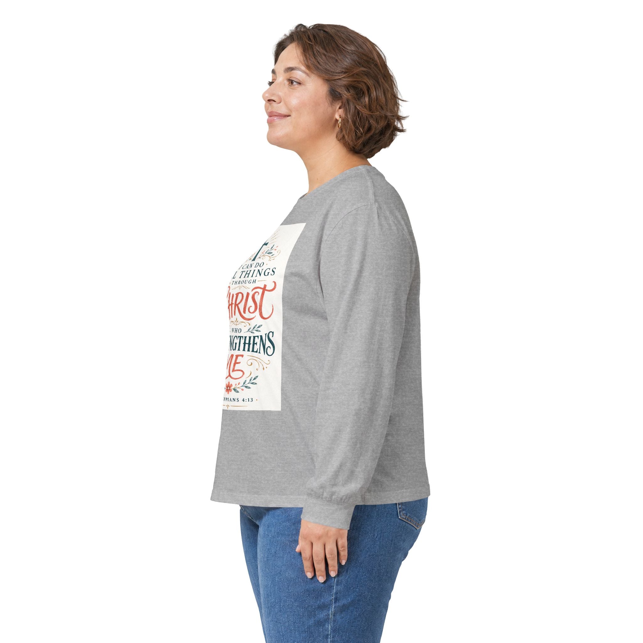 Christian Faith Long Sleeve Tee — "I Can Do All Things Through Christ" Inspirational Shirt