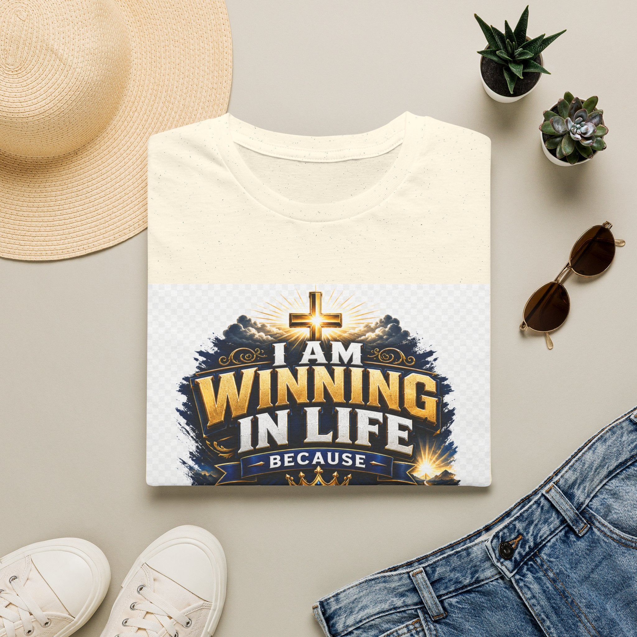 I Am Winning In Life Christian T-Shirt — "Jesus Is My Direction" Inspirational Faith Tee