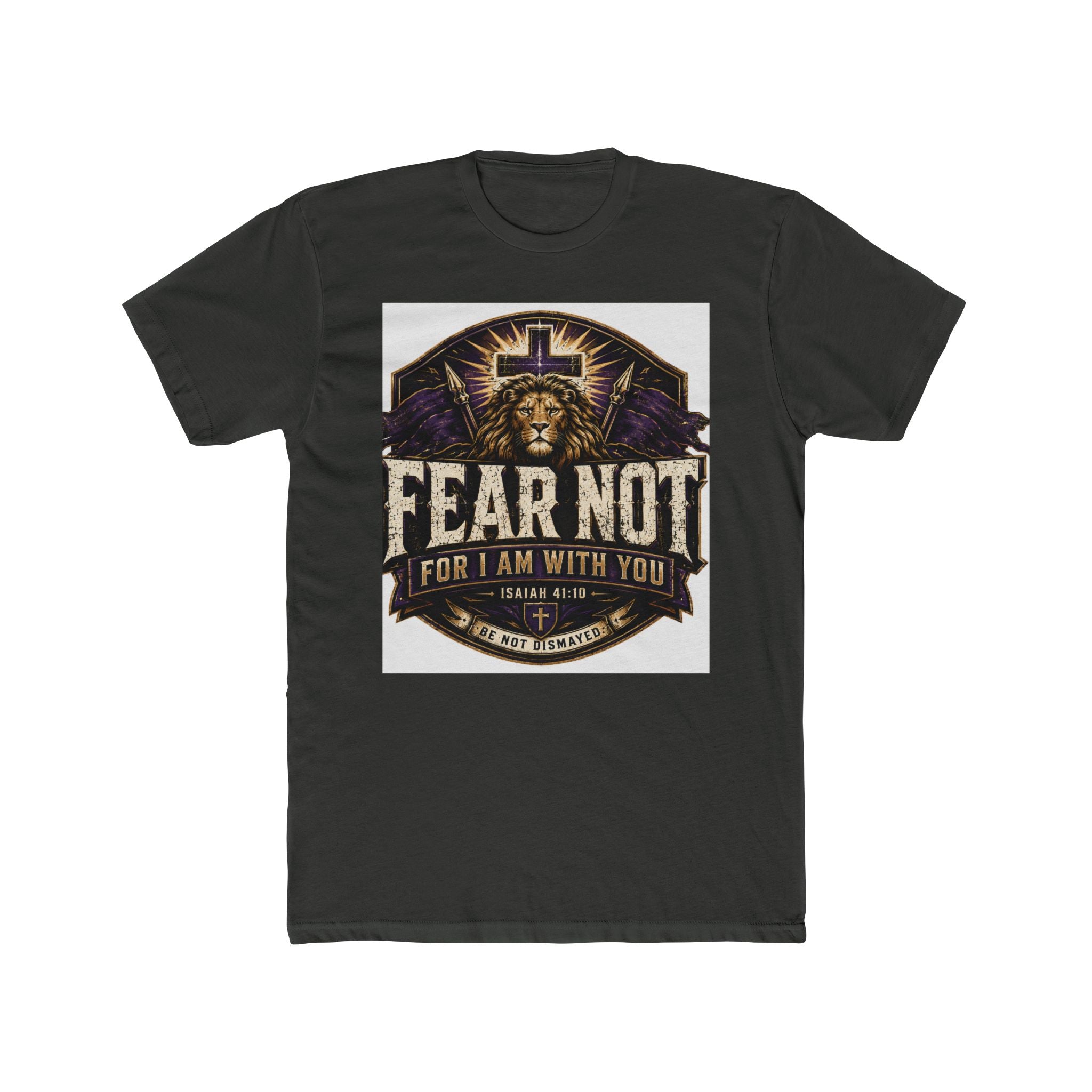 Fear Not Lion T‑Shirt — 'Fear Not, For I Am With You' Christian Graphic Tee