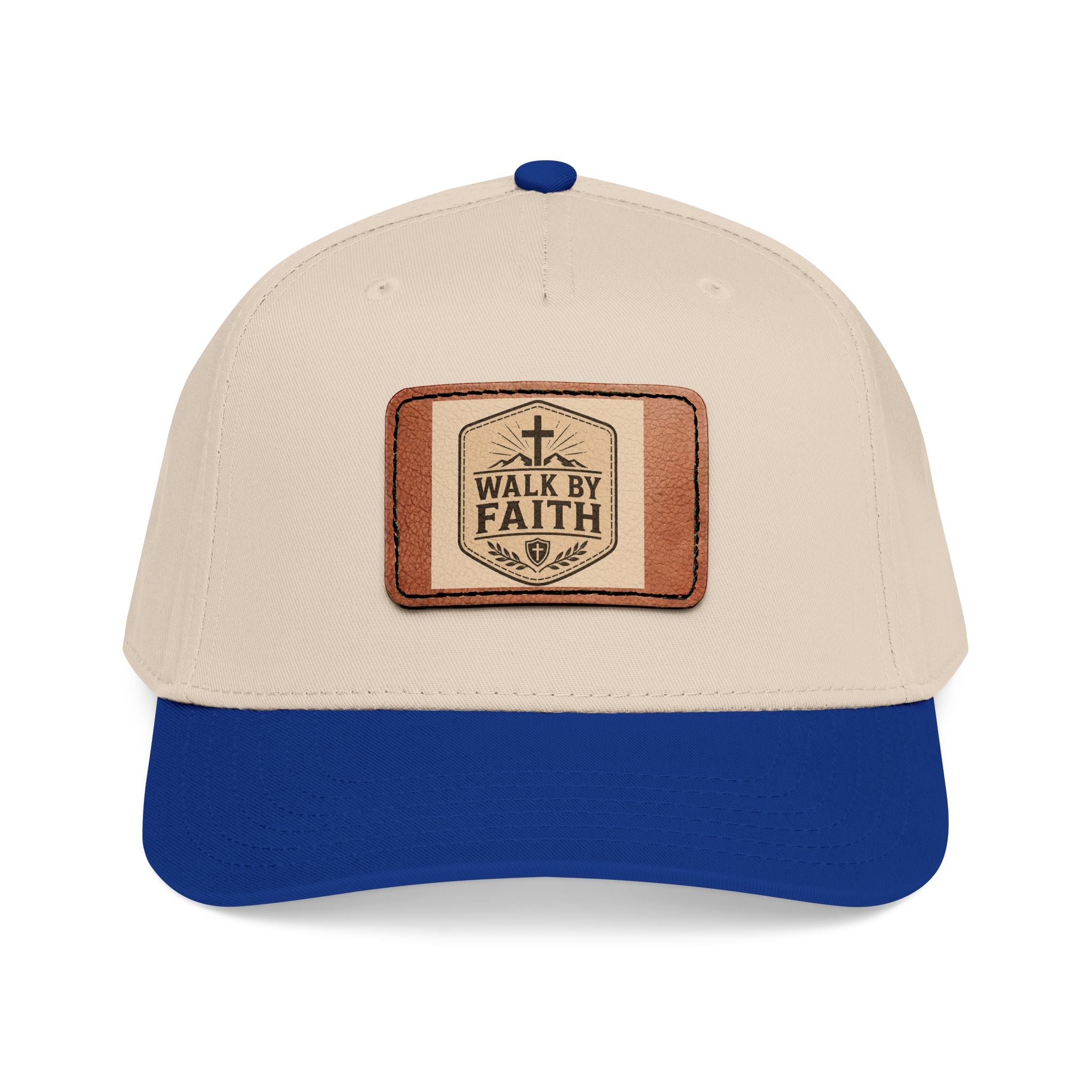 Mid Profile Baseball Cap with Leather Patch (Rectangle)