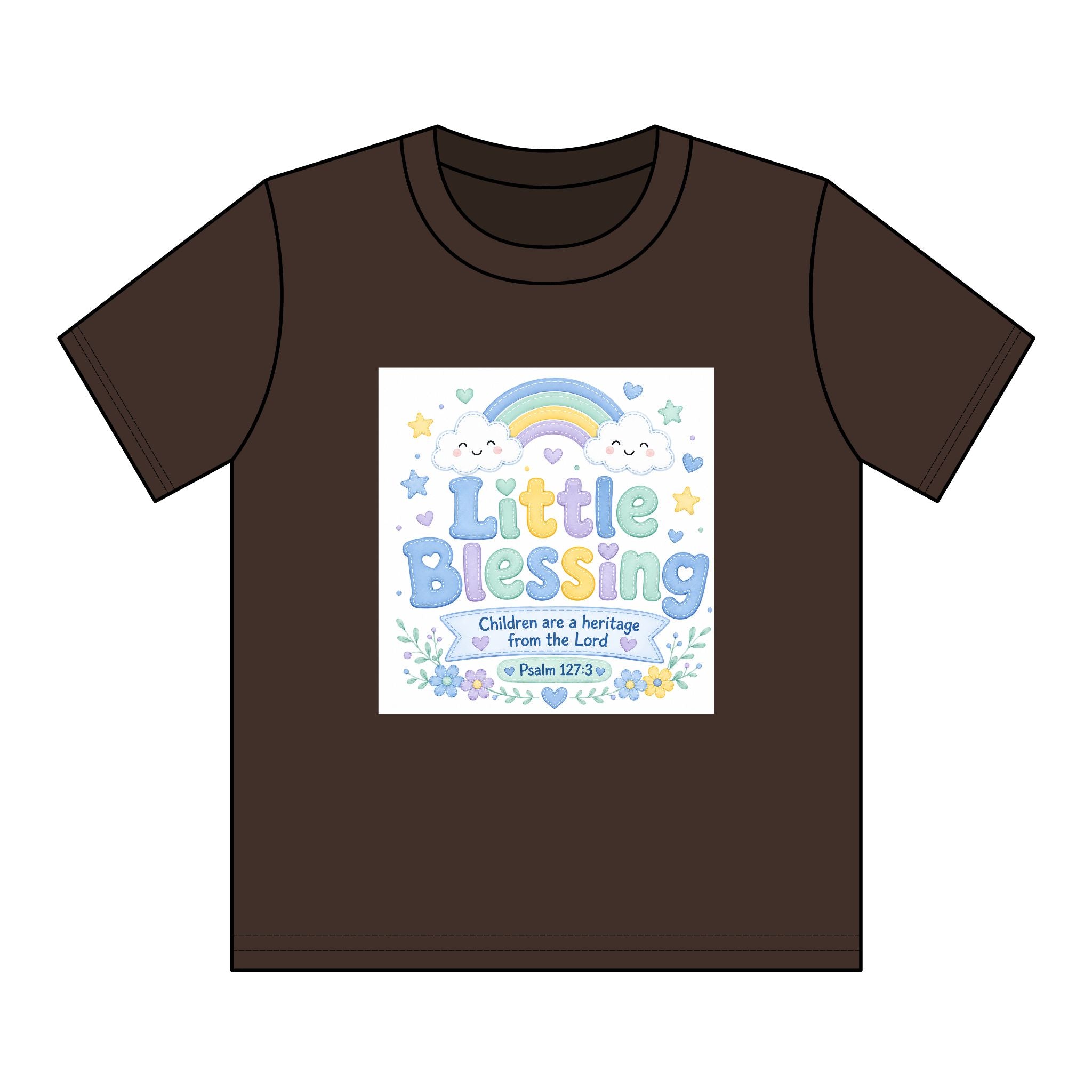 Kids T-Shirt – “Little Blessing” Pastel Rainbow Christian Tee (Youth)