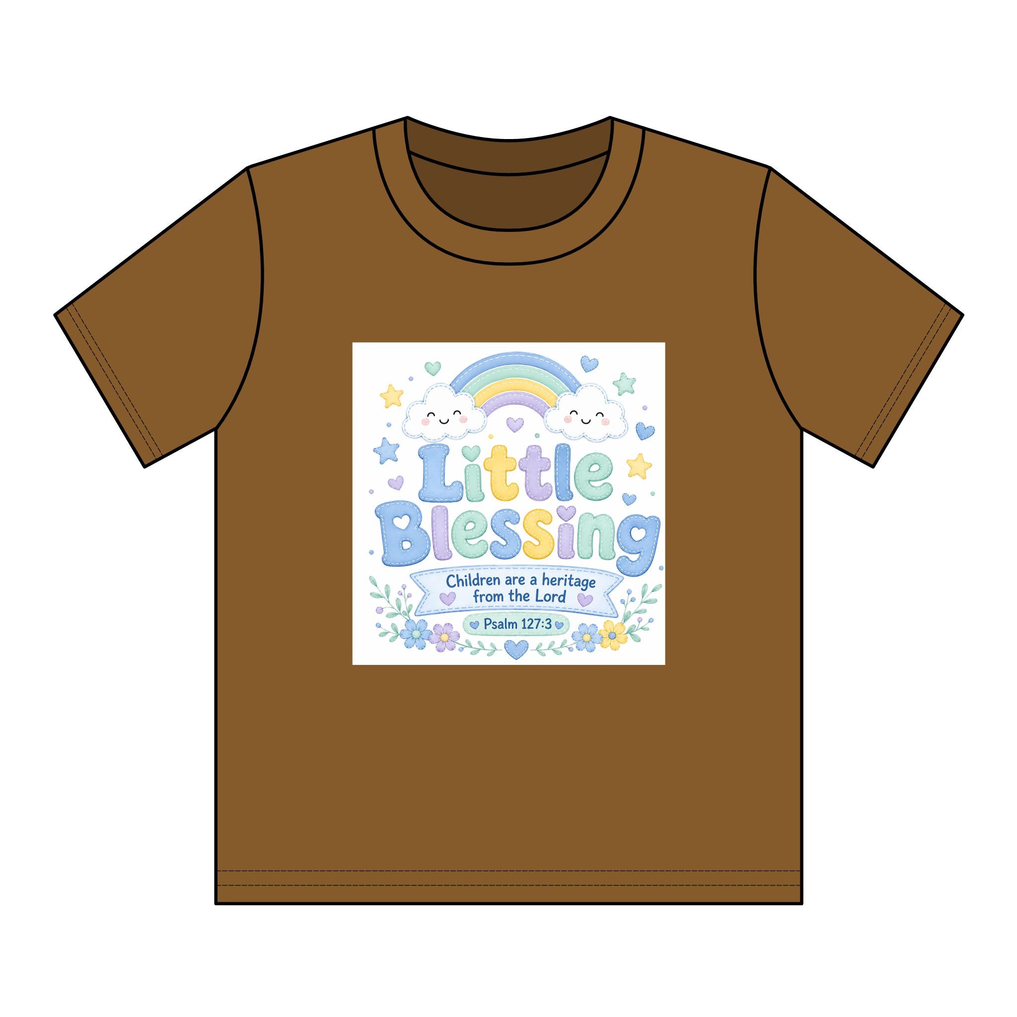 Kids T-Shirt – “Little Blessing” Pastel Rainbow Christian Tee (Youth)