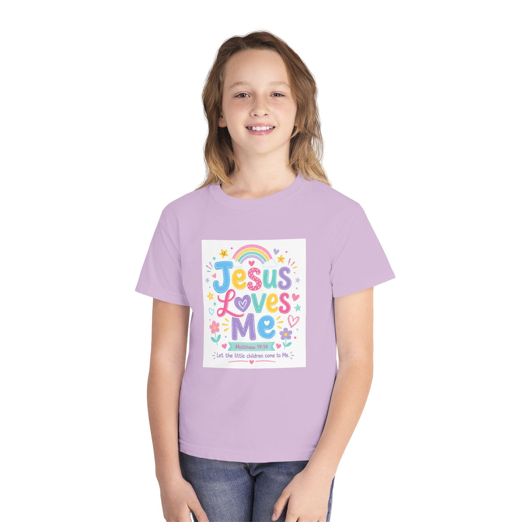 Youth Tee - "Jesus Loves Me" Colorful Kids Christian Graphic Shirt