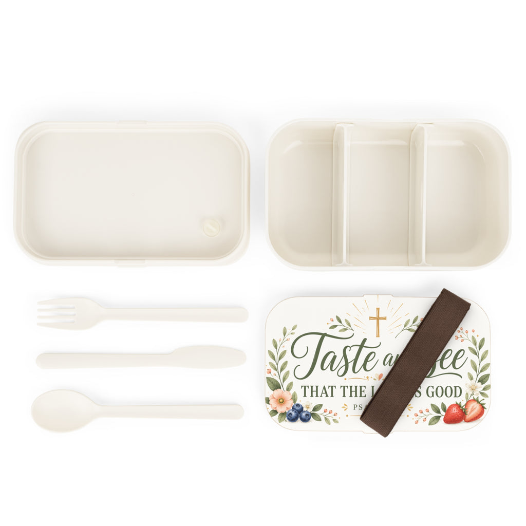 Christian Bento Lunch Box — "Taste and See That the Lord Is Good" (Psalm 34:8)