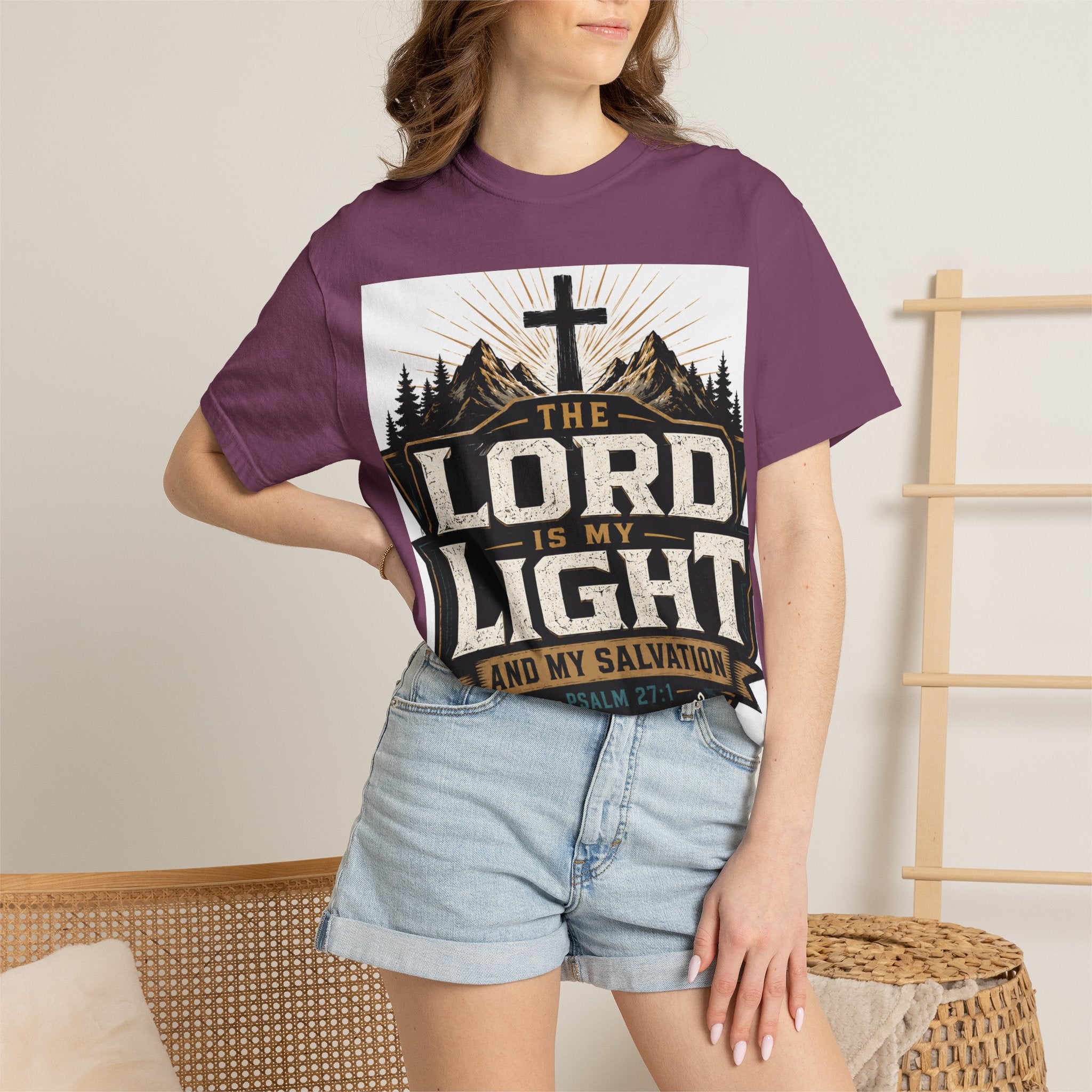 Christian T-Shirt — "The Lord Is My Light" Faith Graphic Tee