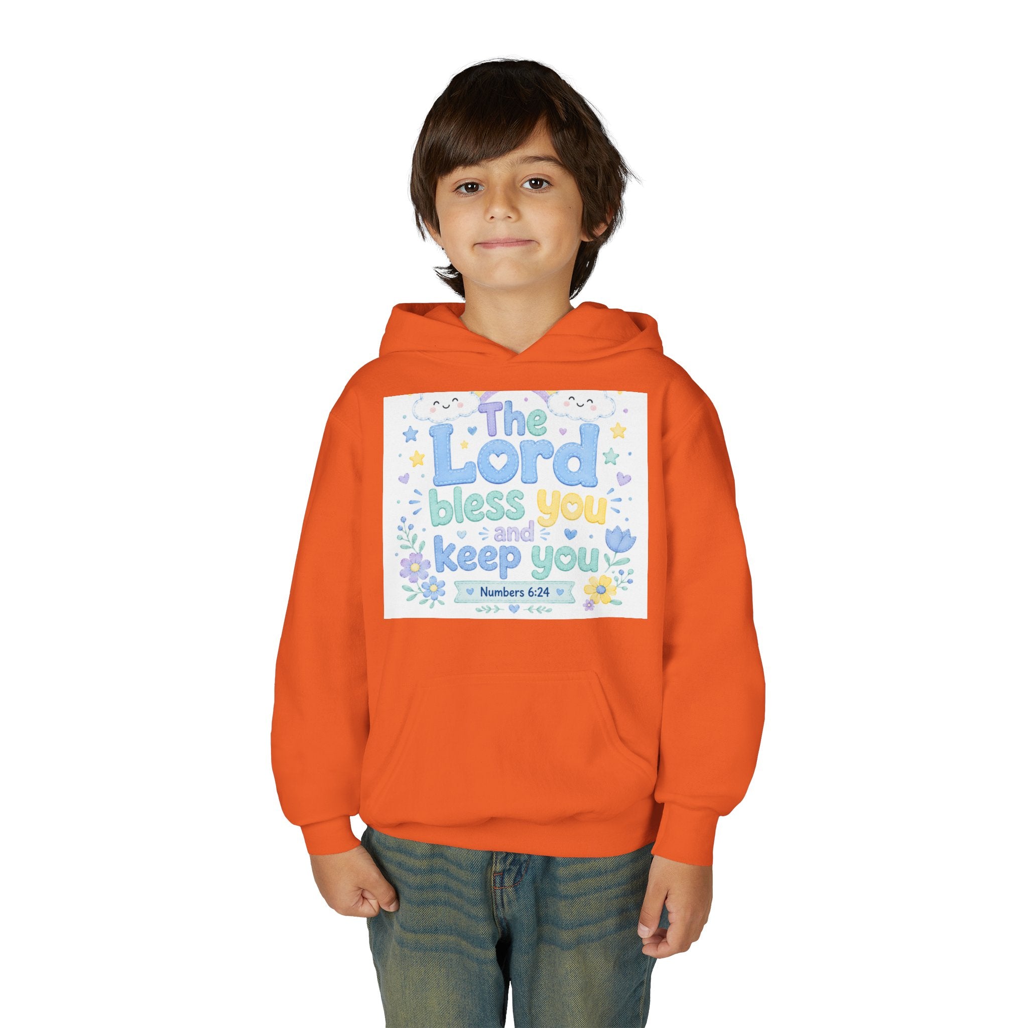 Youth Hoodie — "The Lord Bless You and Keep You" Scripture Sweatshirt (Numbers 6:24)