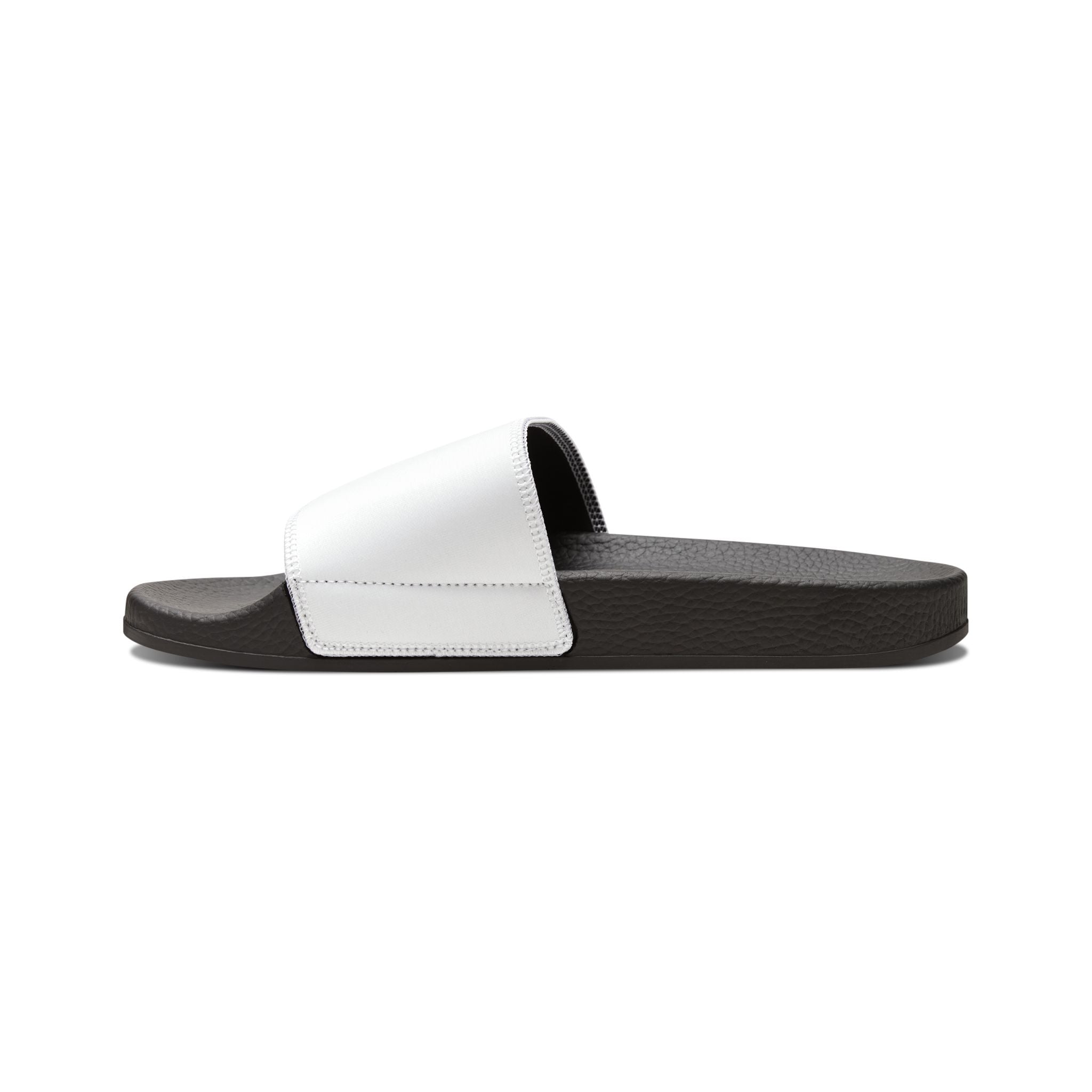 Youth Removable-Strap Slides — 'Faith Over Fear' Printed White Sandals for Kids
