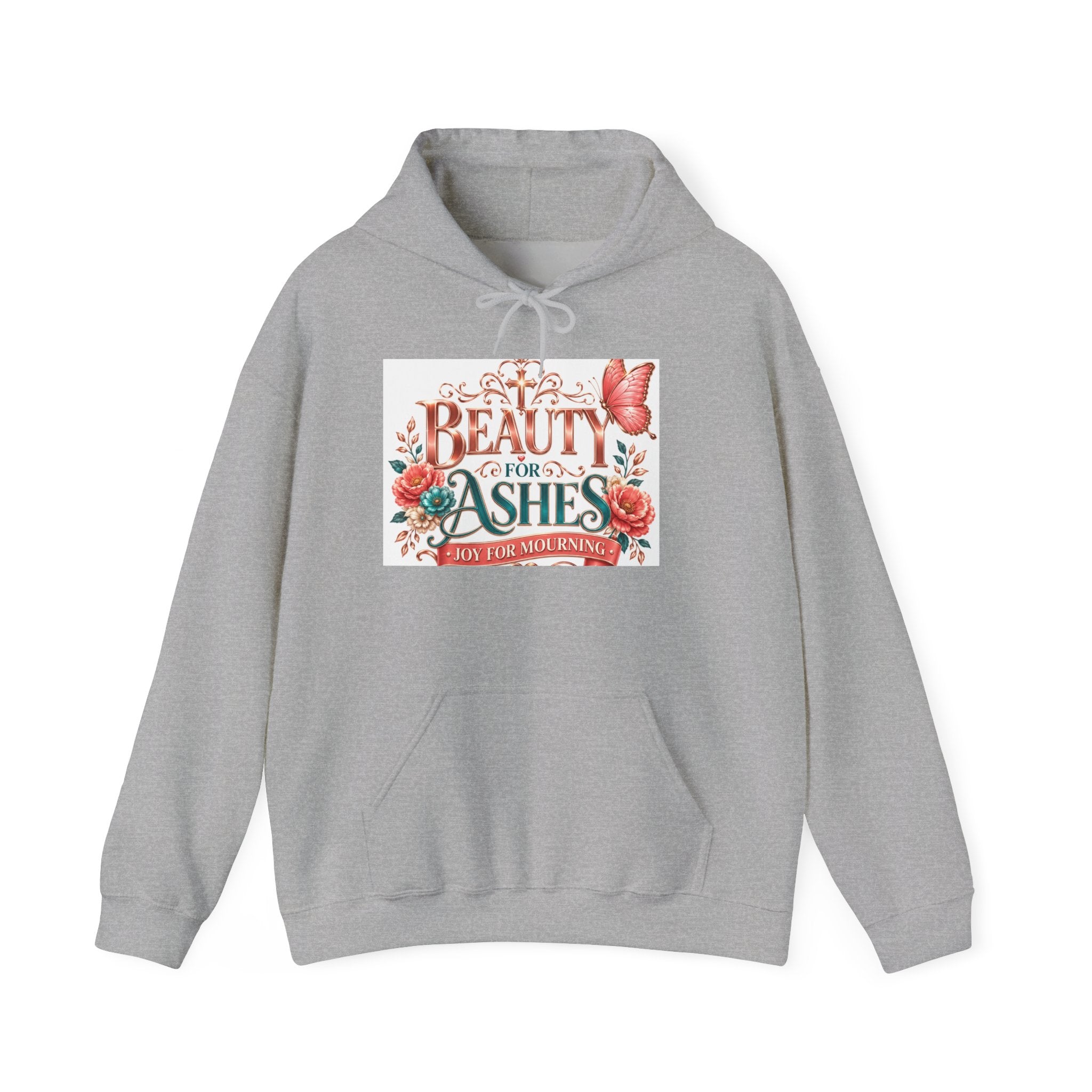 Beauty From Ashes Hoodie – Inspirational Floral Christian Sweatshirt