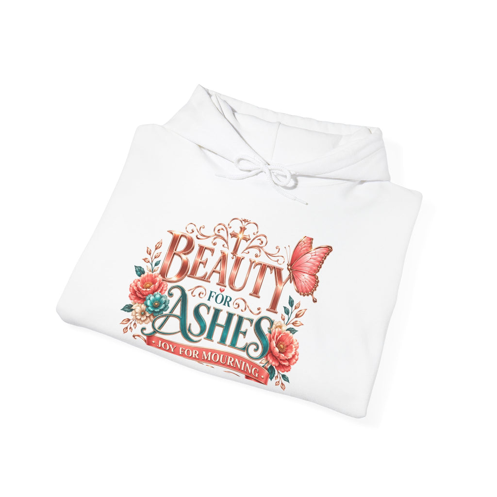 Beauty From Ashes Hoodie – Inspirational Floral Christian Sweatshirt