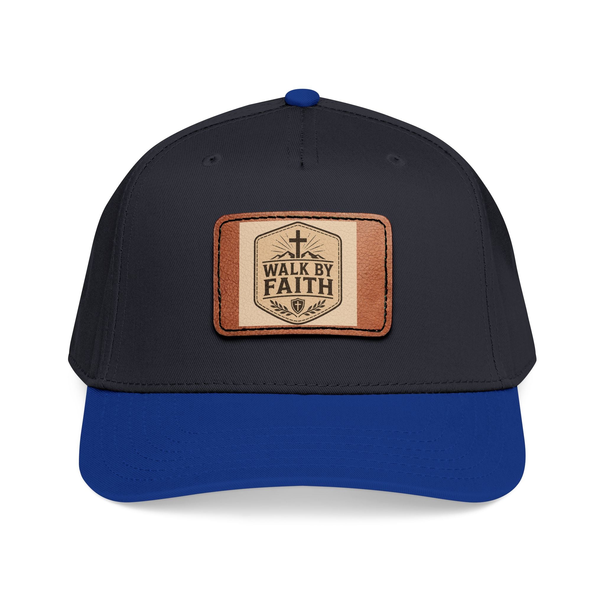 Mid Profile Baseball Cap with Leather Patch (Rectangle)