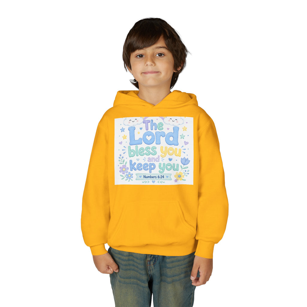 Youth Hoodie — "The Lord Bless You and Keep You" Scripture Sweatshirt (Numbers 6:24)