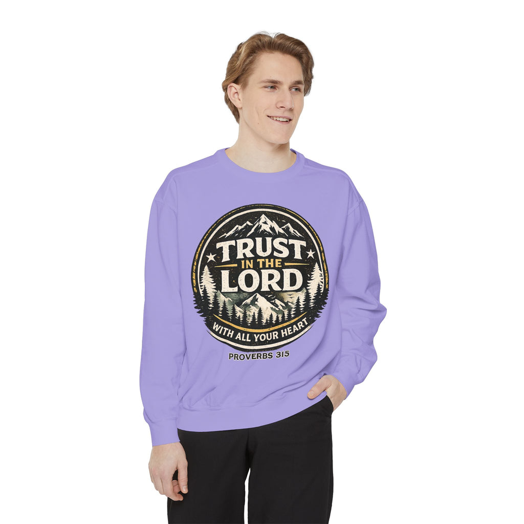 Trust in the Lord Sweatshirt — Proverbs 3:5 Faith Graphic Crewneck