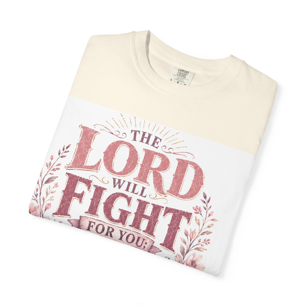 Men's Christian T‑Shirt — "The Lord Will Fight for You; Be Still" Faith Graphic Tee