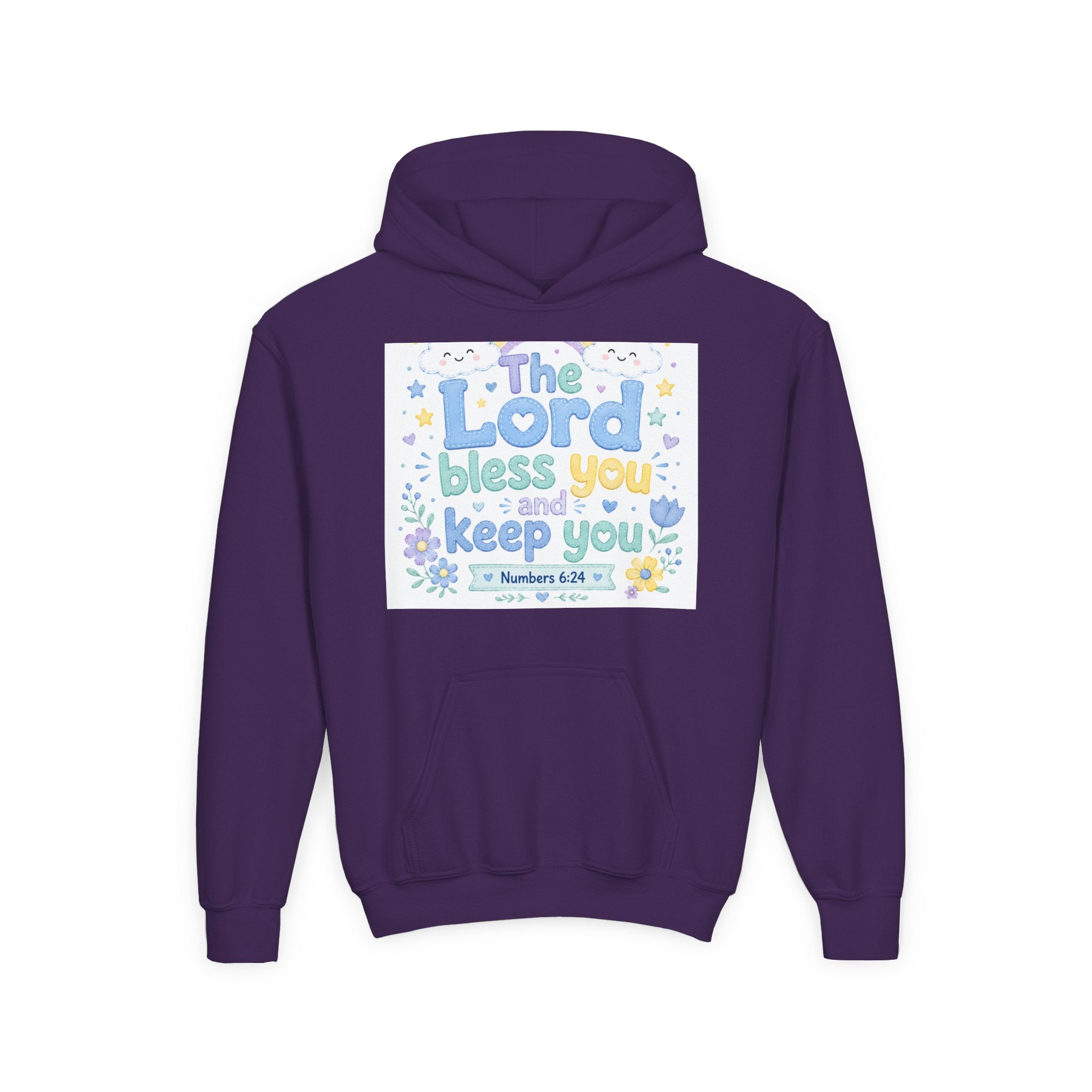 Youth Hoodie — "The Lord Bless You and Keep You" Scripture Sweatshirt (Numbers 6:24)
