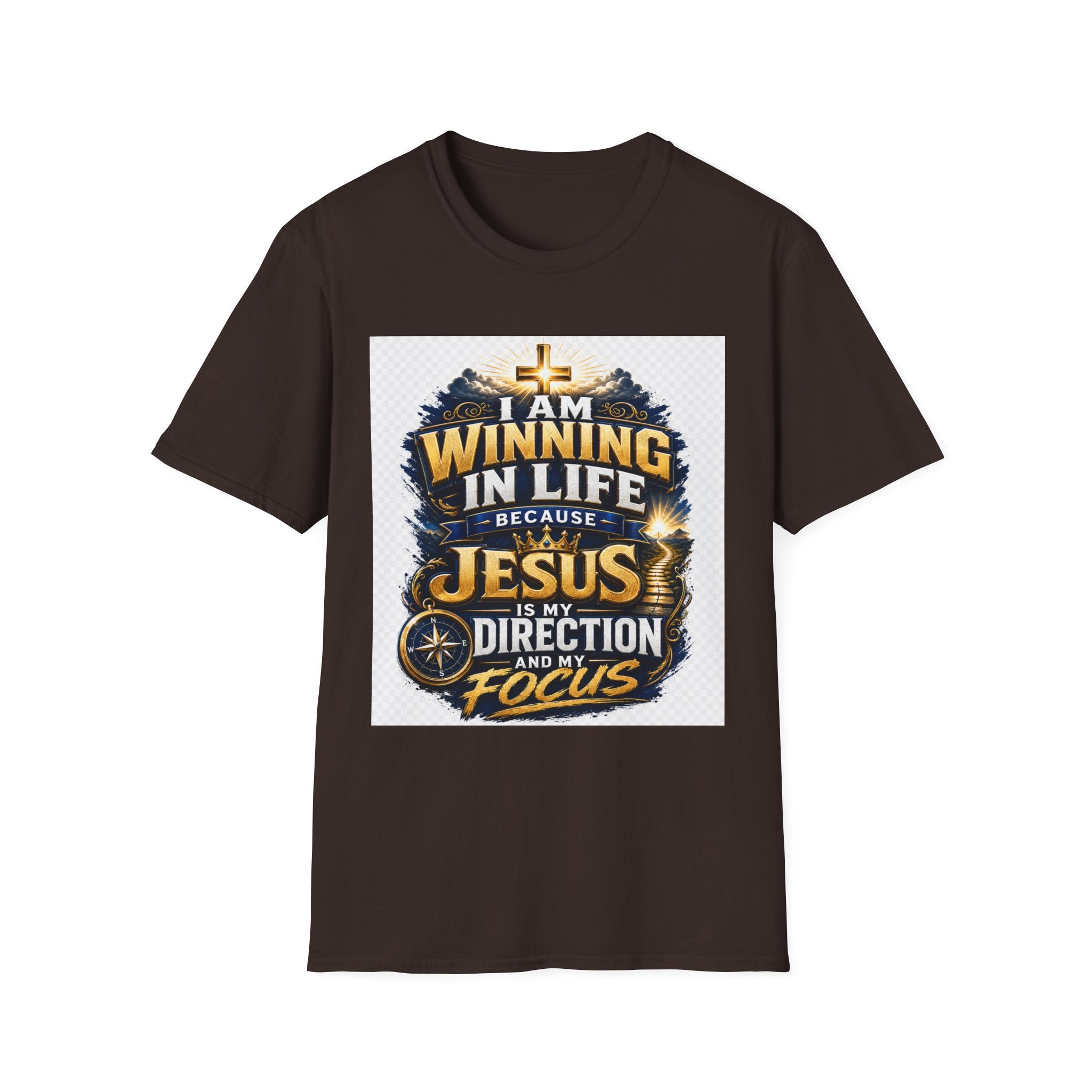 I Am Winning In Life Christian T-Shirt — "Jesus Is My Direction" Inspirational Faith Tee