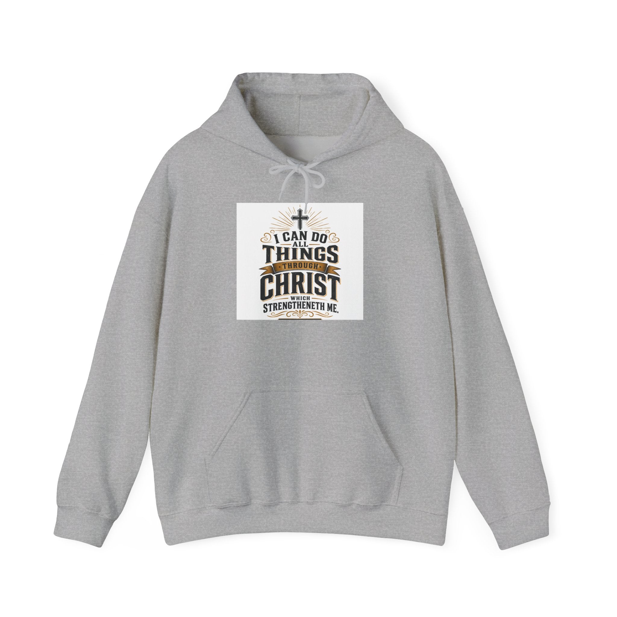 Christian Hoodie – "I Can Do All Things Through Christ" Inspirational Faith Sweatshirt