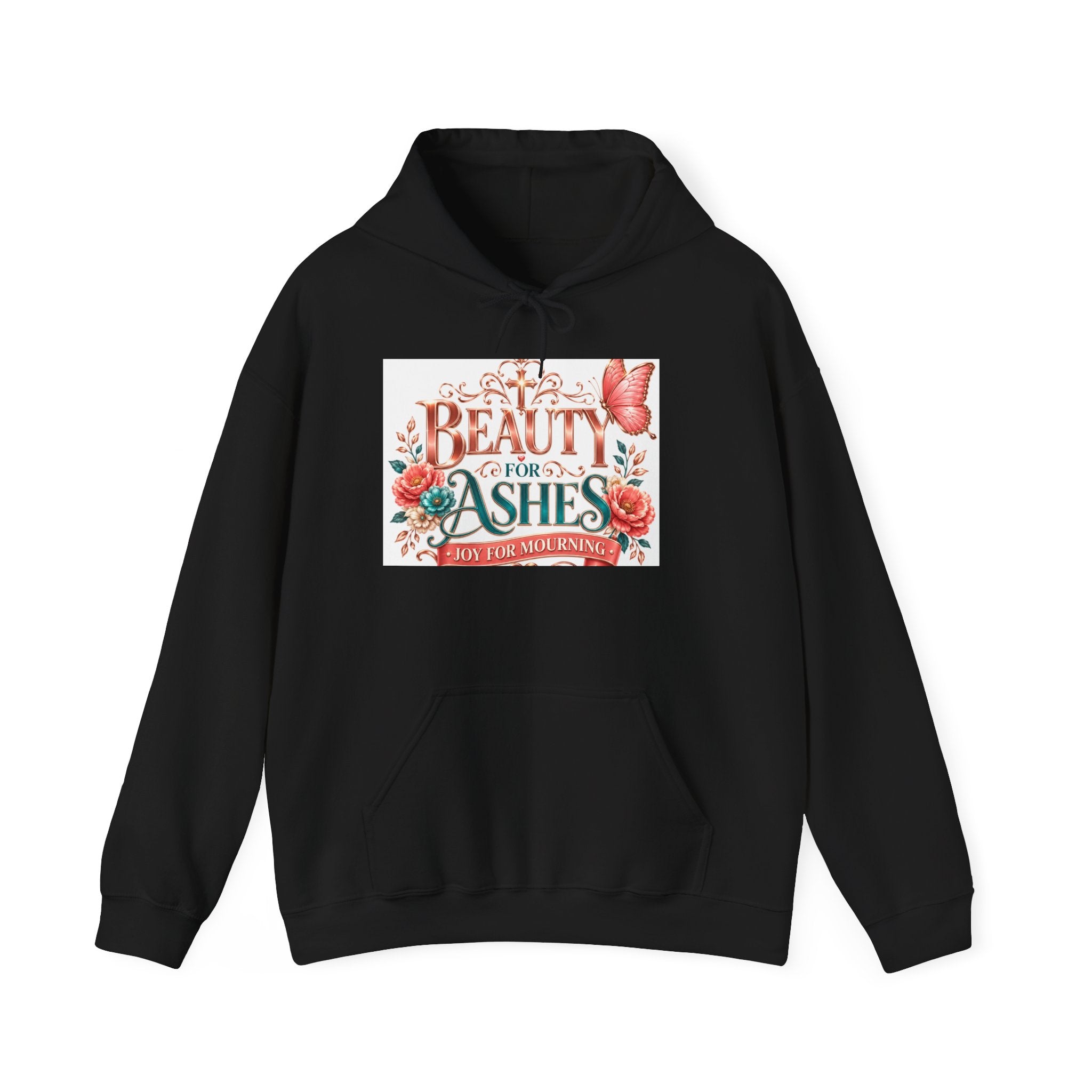 Beauty From Ashes Hoodie – Inspirational Floral Christian Sweatshirt