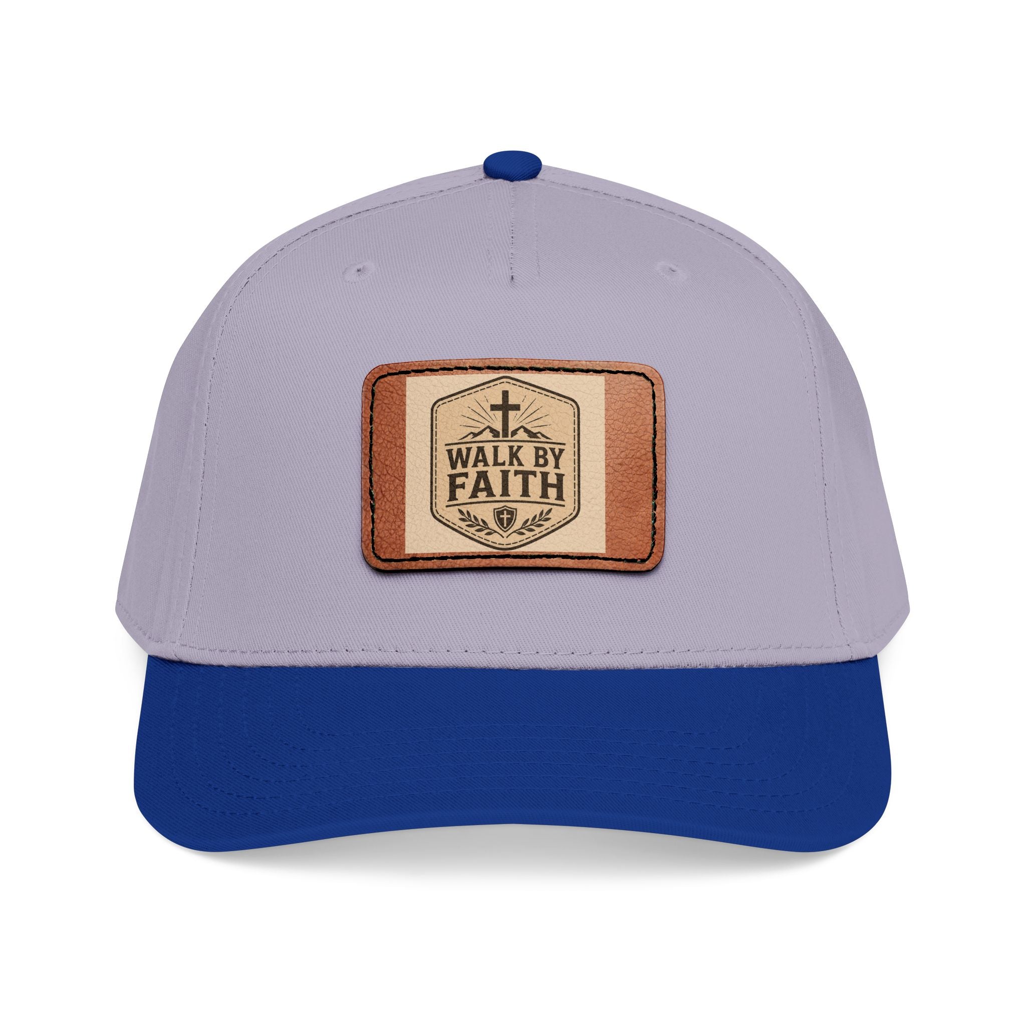 Mid Profile Baseball Cap with Leather Patch (Rectangle)
