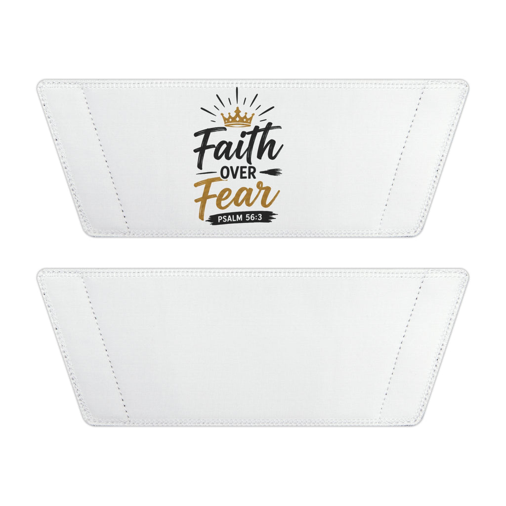 Youth Removable-Strap Slides — 'Faith Over Fear' Printed White Sandals for Kids