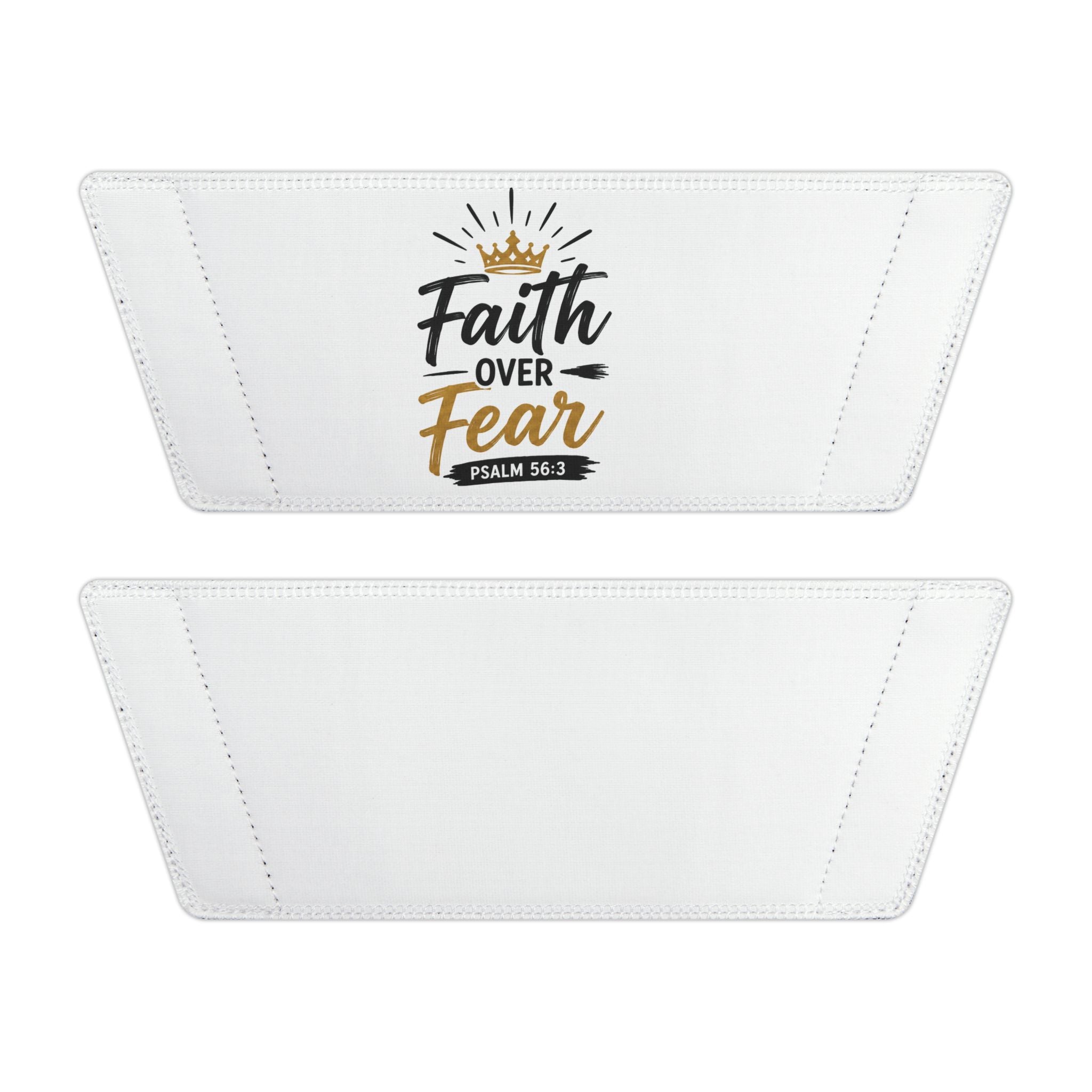 Youth Removable-Strap Slides — 'Faith Over Fear' Printed White Sandals for Kids