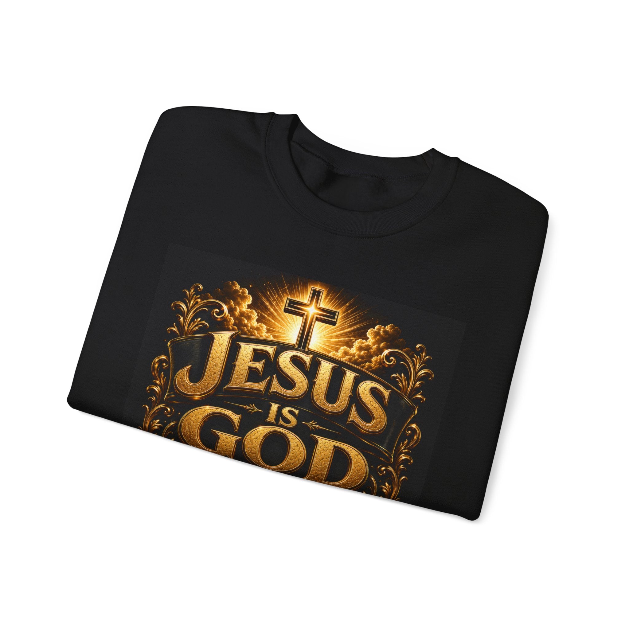 Jesus Is God Crewneck Sweatshirt — Christian Faith Graphic Sweatshirt