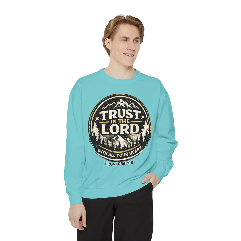 Trust in the Lord Sweatshirt — Proverbs 3:5 Faith Graphic Crewneck