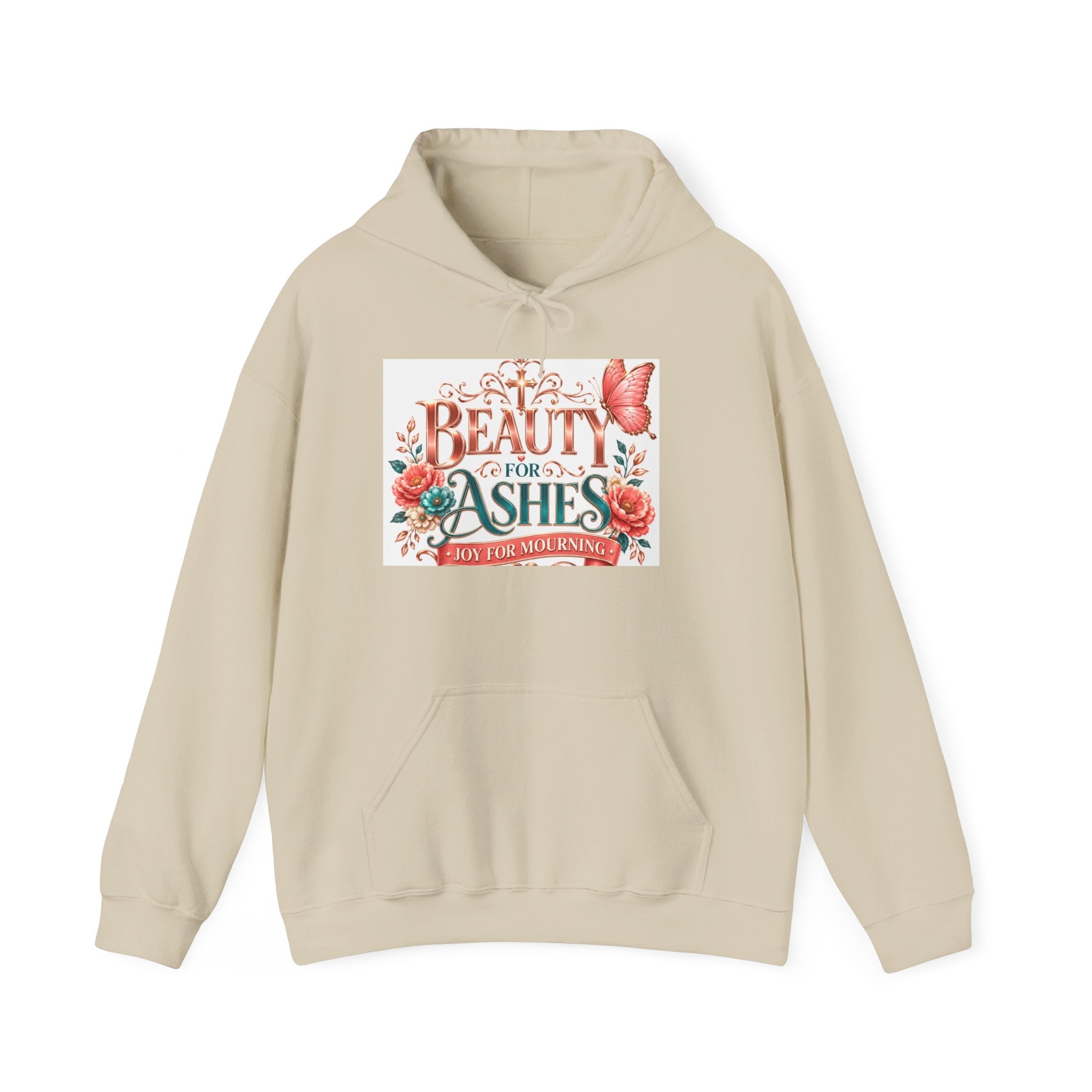 Beauty From Ashes Hoodie – Inspirational Floral Christian Sweatshirt