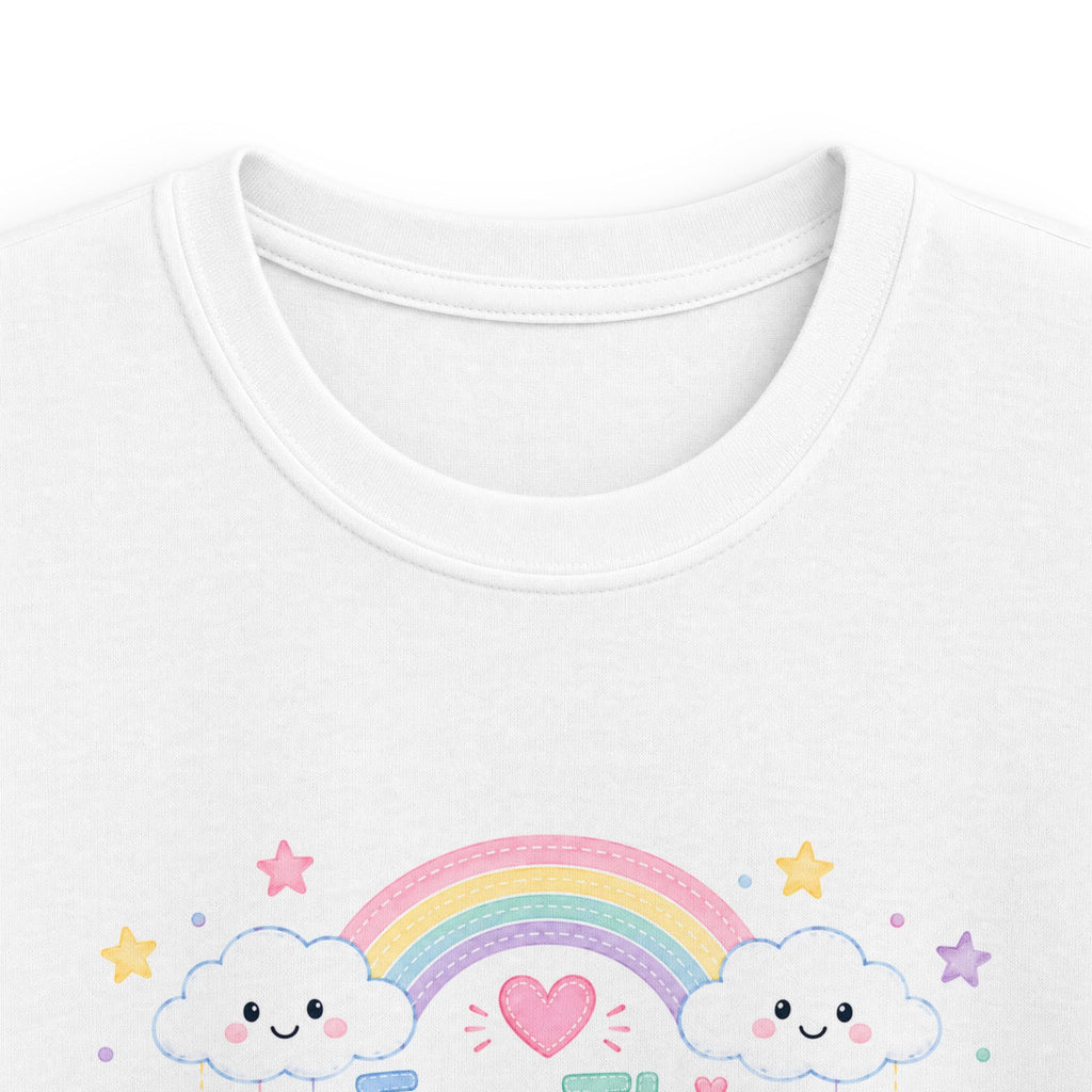 Kids Tee — "For This Child I Have Prayed" Pastel Rainbow Christian Shirt (1 Samuel 1:27)