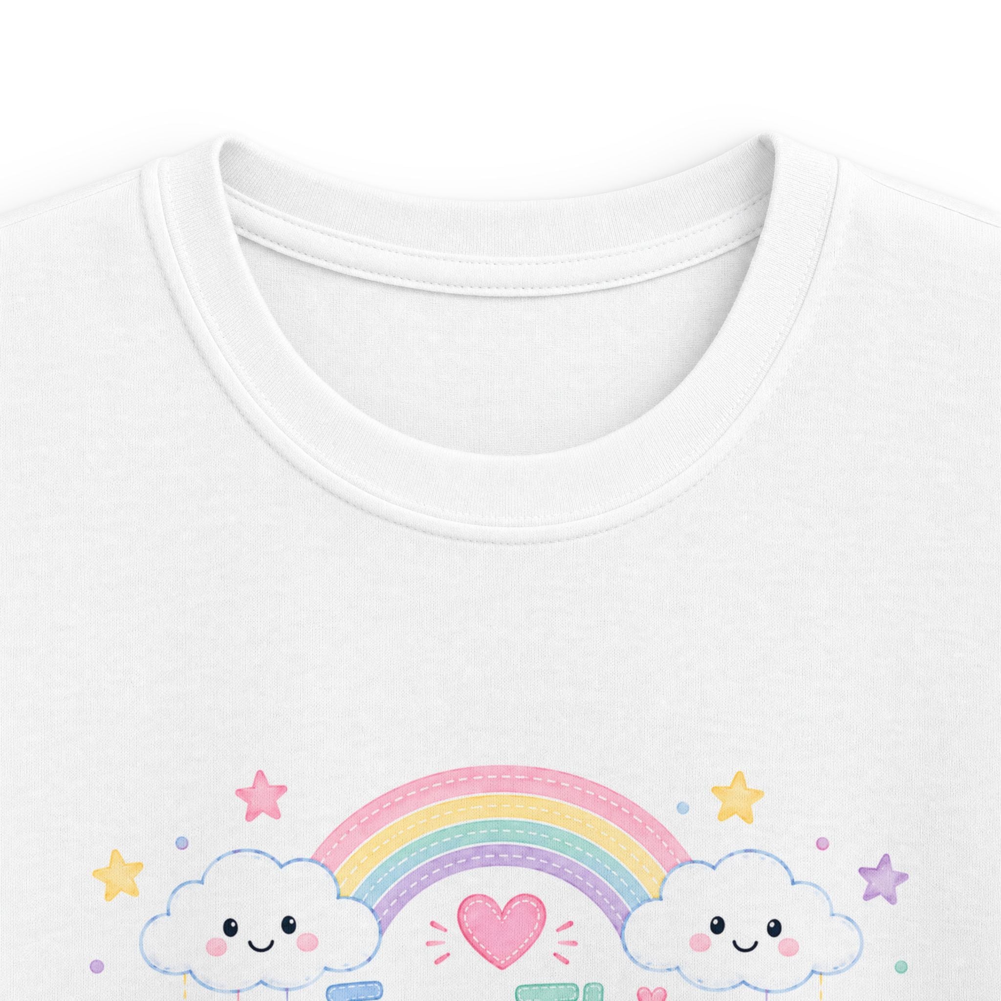 Kids Tee — "For This Child I Have Prayed" Pastel Rainbow Christian Shirt (1 Samuel 1:27)