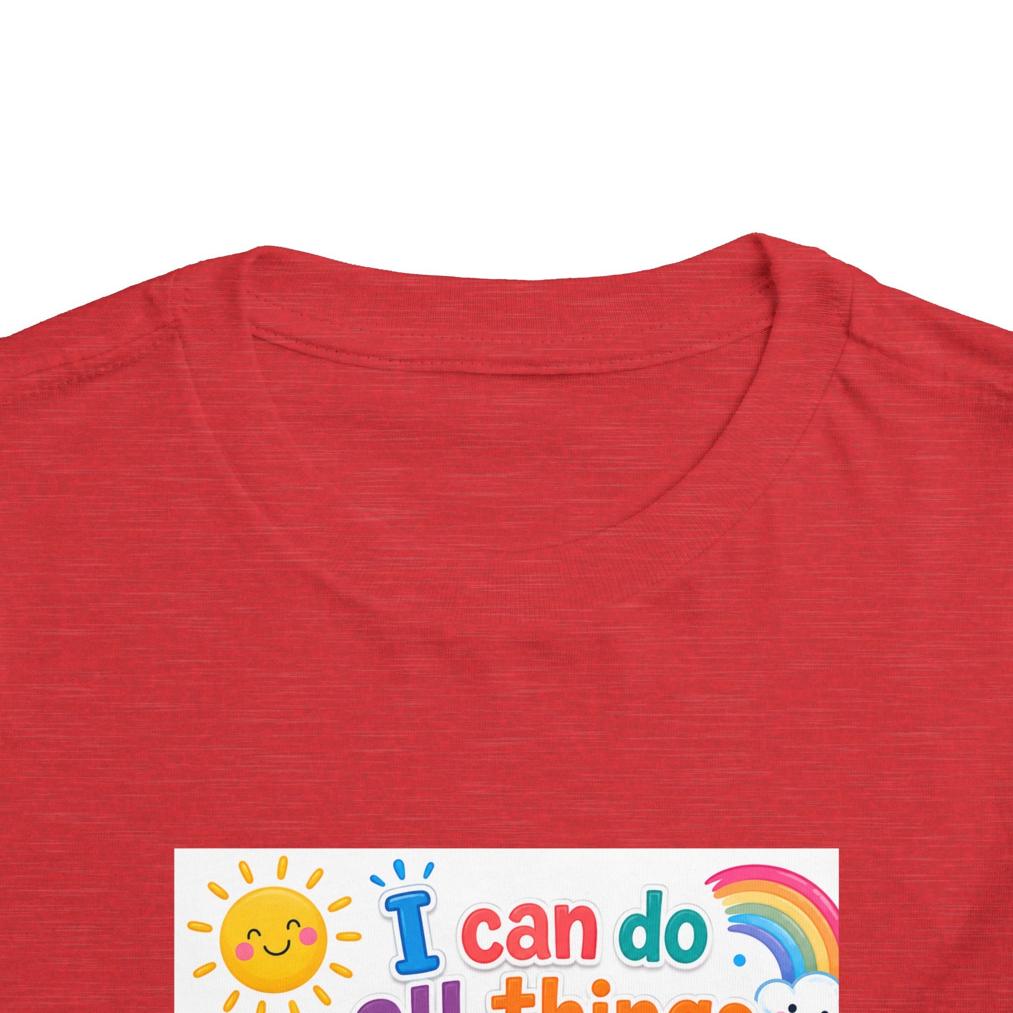 Toddler Tee — "I Can Do All Things Through Christ" Colorful Faith Shirt (Philippians 4:13)