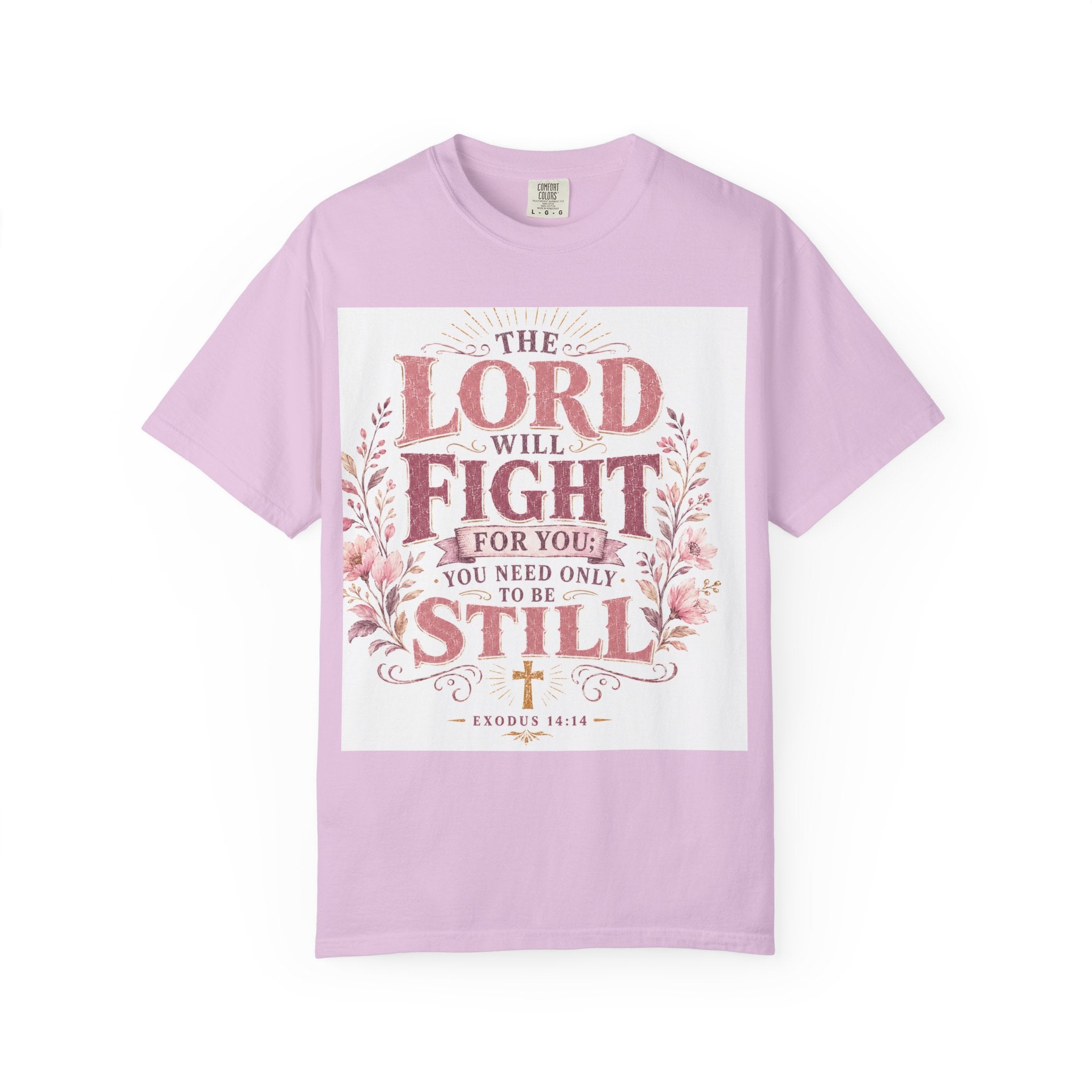 Men's Christian T‑Shirt — "The Lord Will Fight for You; Be Still" Faith Graphic Tee