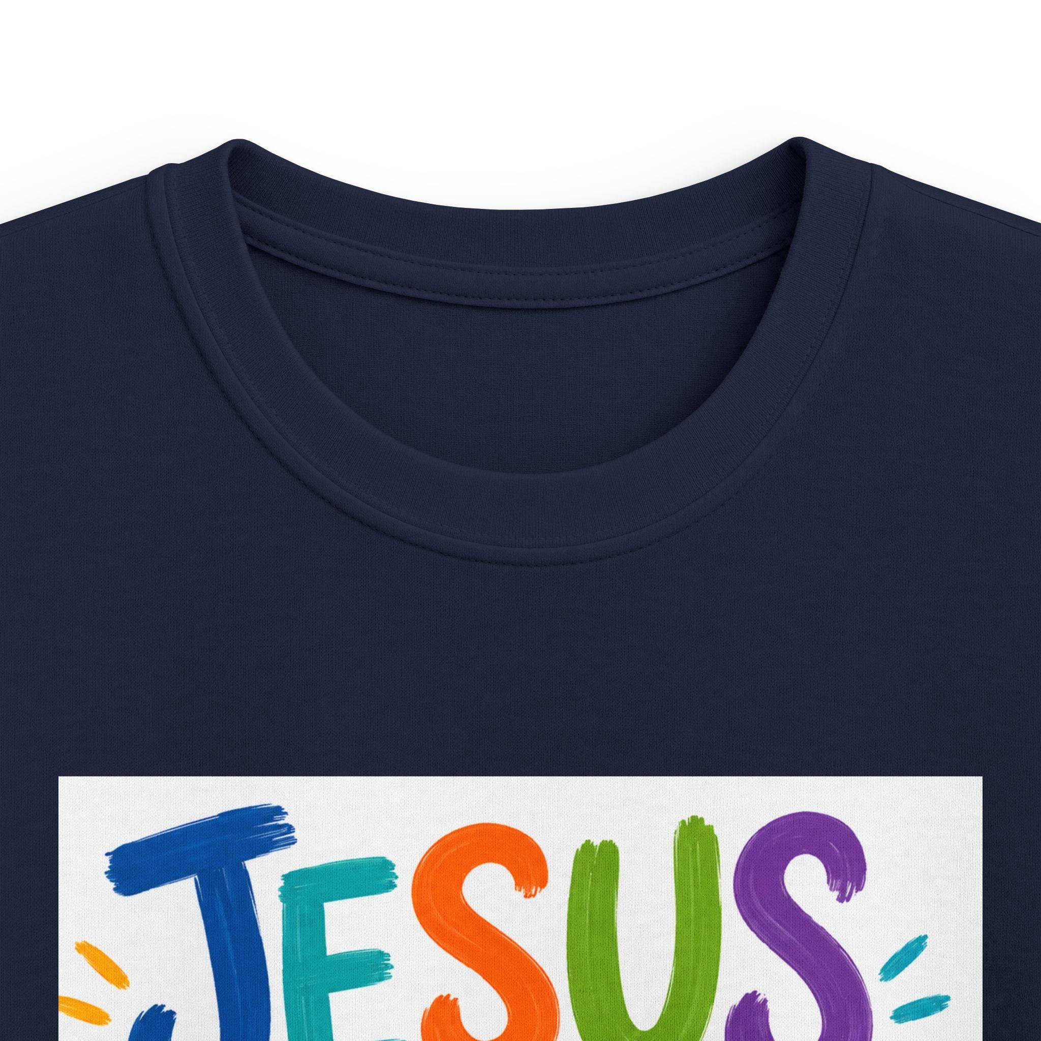 Kids Tee — "Jesus Loves Me" Colorful Scripture T‑Shirt (John 3:16)