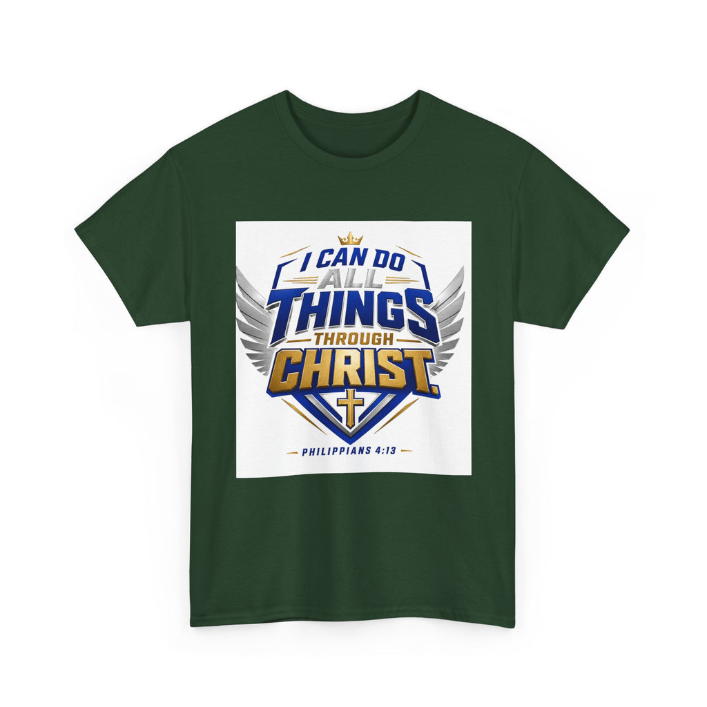 I Can Do All Things Through Christ T-Shirt – Philippians 4:13 Christian Faith Tee