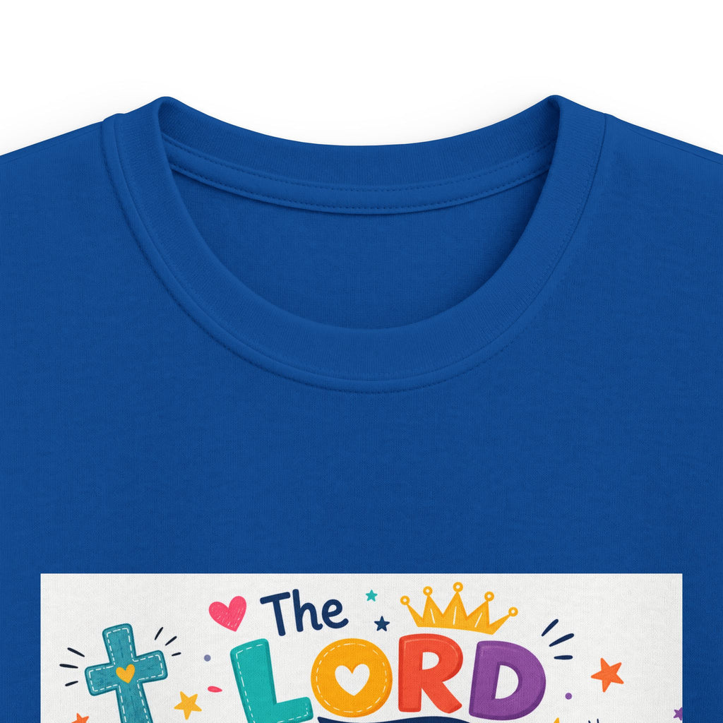 Kids Tee — "The LORD is My Strength and Shield" Christian Bible Verse Shirt