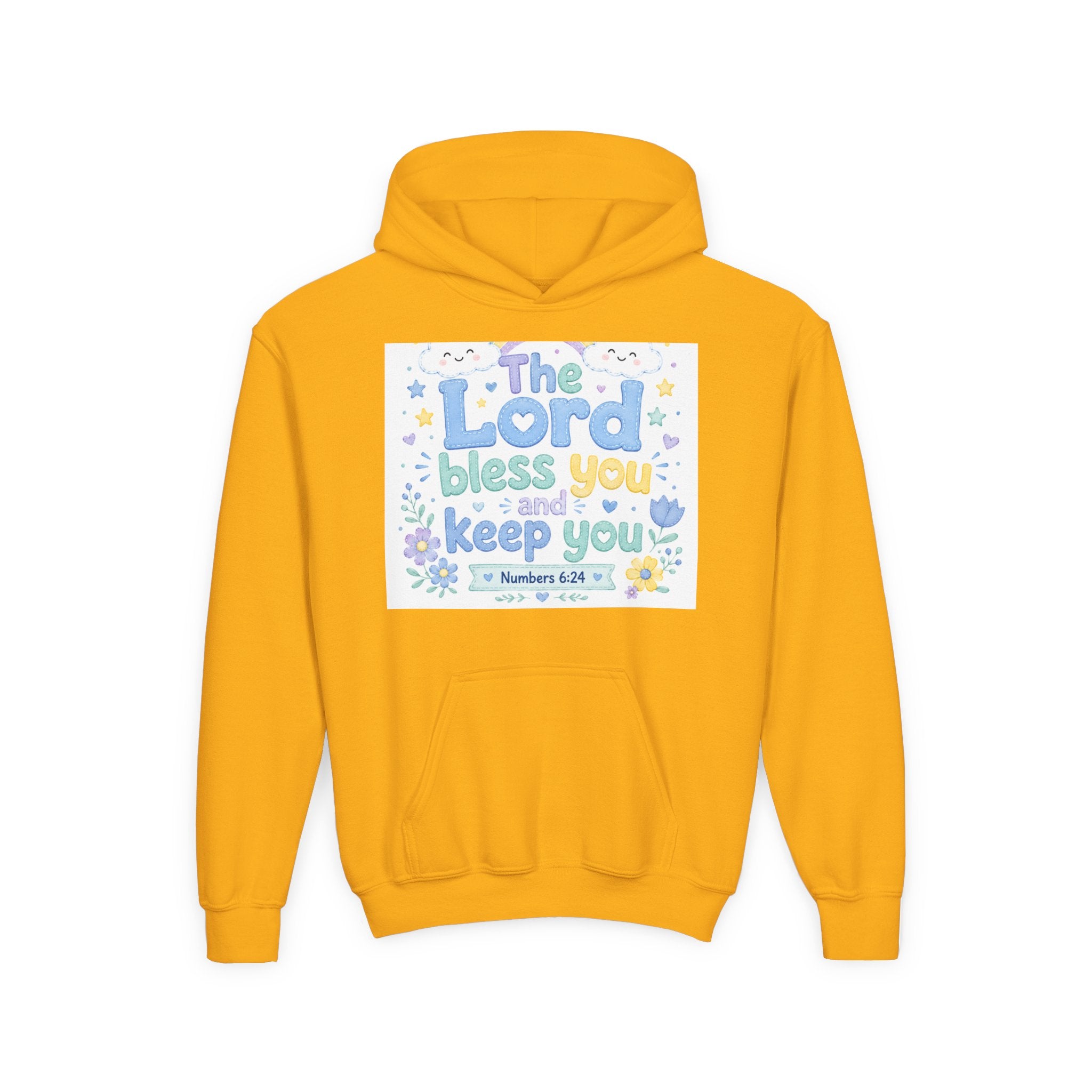 Youth Hoodie — "The Lord Bless You and Keep You" Scripture Sweatshirt (Numbers 6:24)